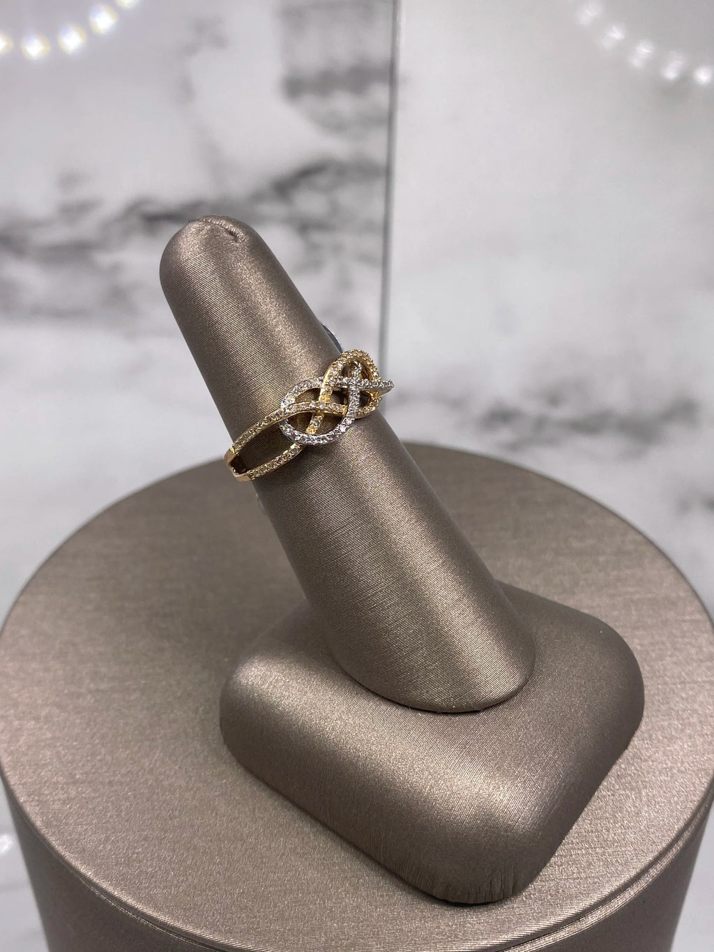 Two-Toned Braided Ring - Two-Toned Gold | Greco Jewelers - detail view