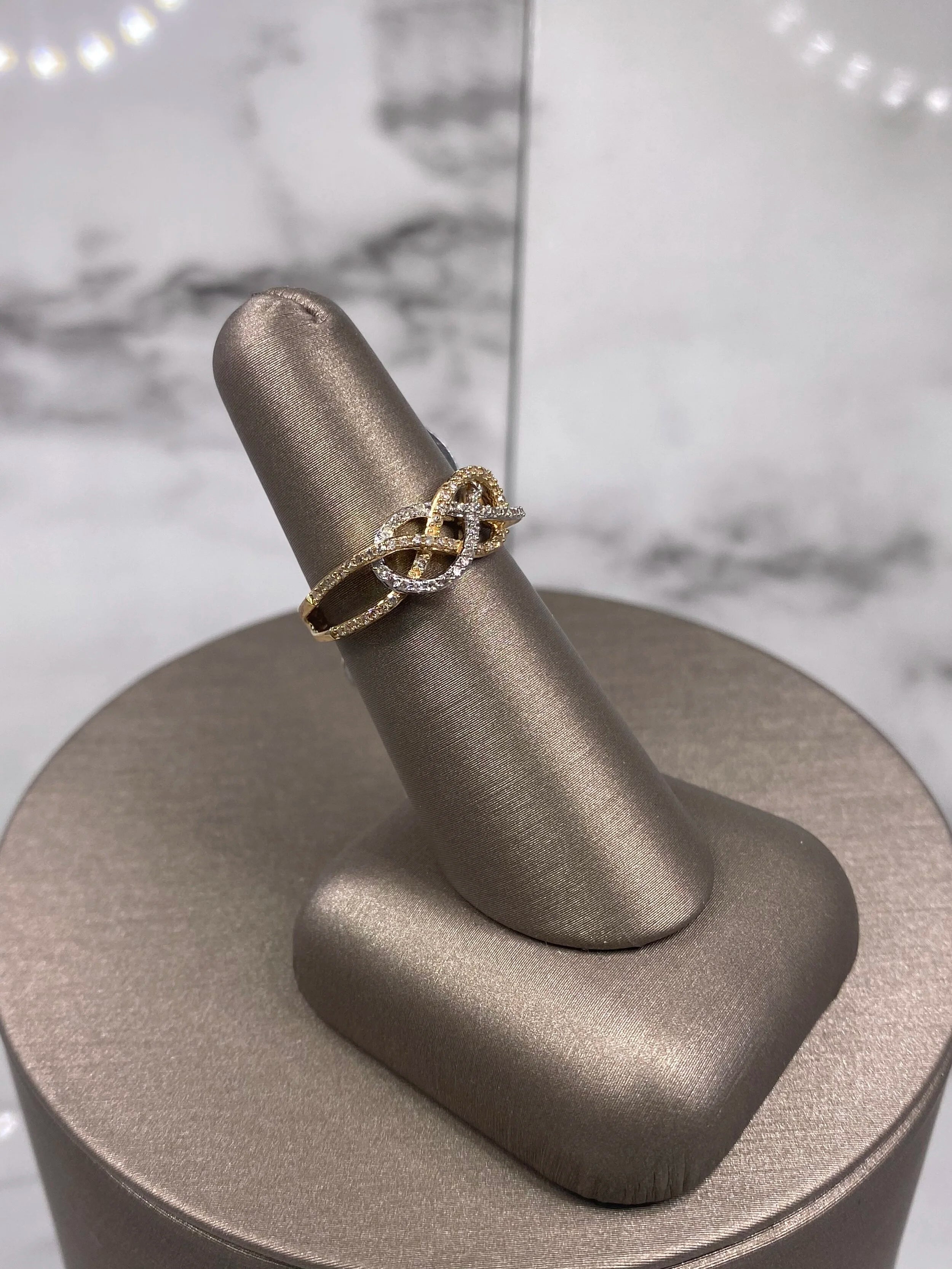 Two-Toned Braided Ring - Two-Toned Gold | Greco Jewelers - detail view