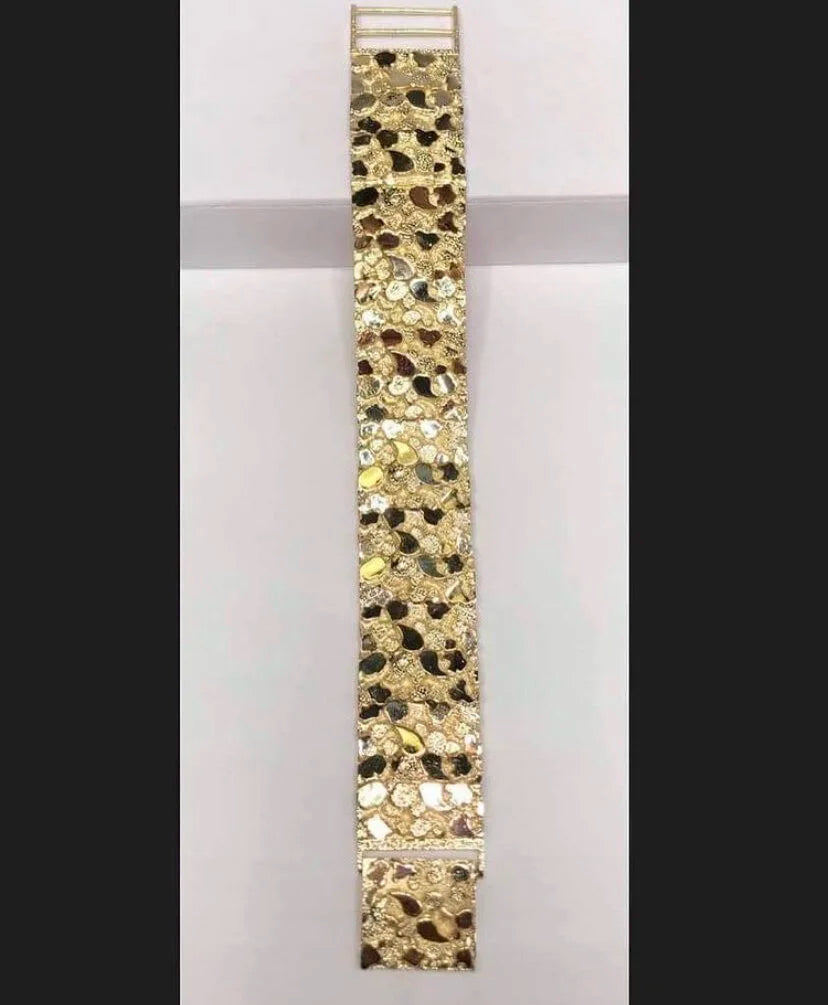 14K Yellow Gold Nugget Bracelet - 14K Yellow Gold | Greco Jewelers - detail view