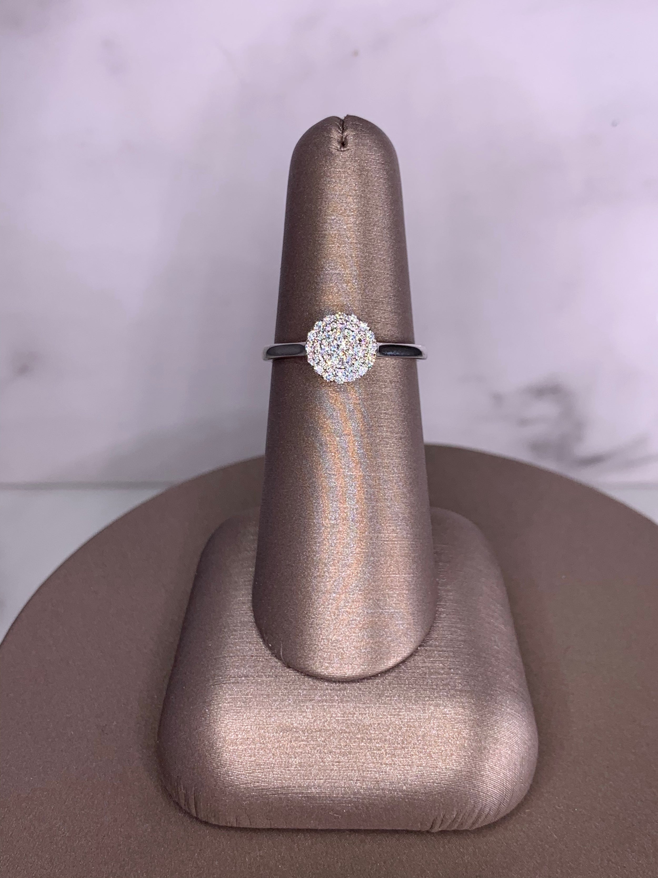 14K White Gold Diamond Cluster Ring - 14K White Gold | Greco Jewelers