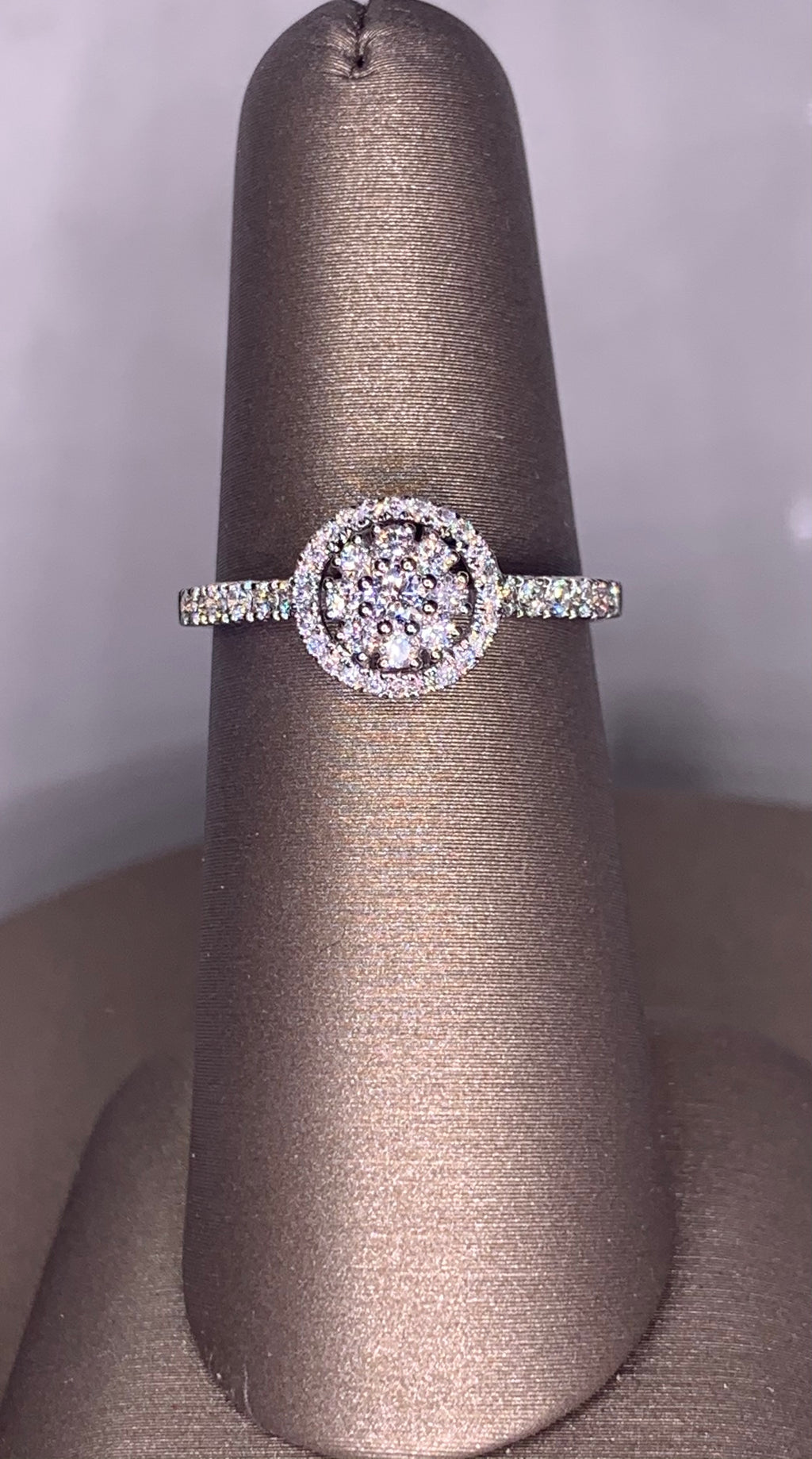 14K White Gold Diamond Halo Ring - 14K White Gold | Greco Jewelers