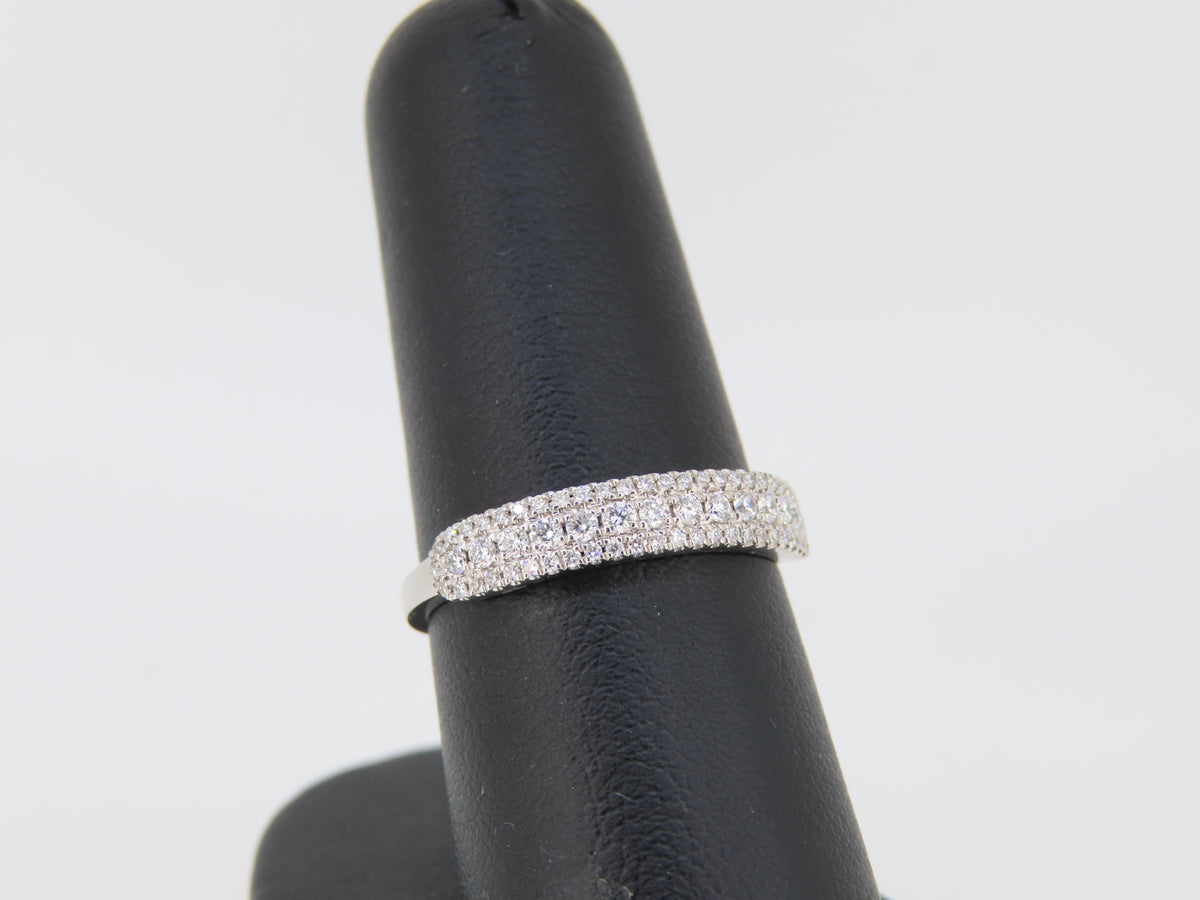 14K White Gold Diamond Multi Row Band