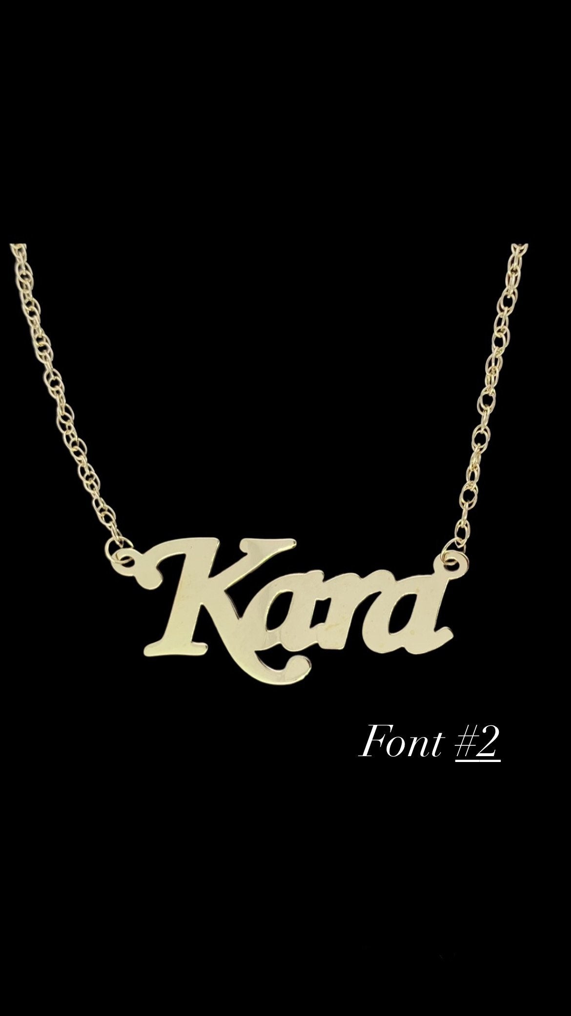 Custom Nameplate Necklace - 10K Yellow Gold - 10K Yellow Gold | Greco Jewelers - alternate angle