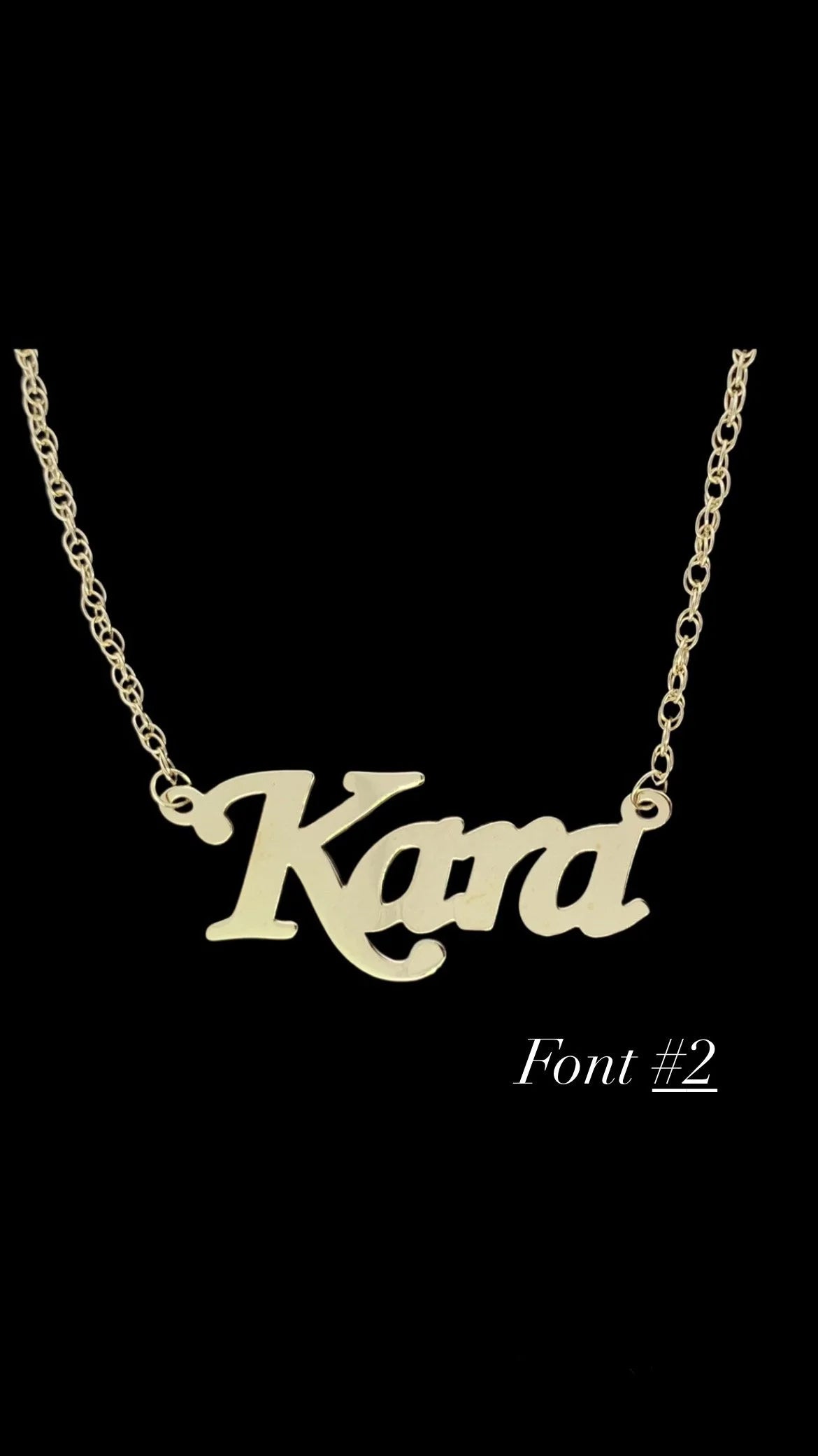 Custom Nameplate Necklace - 14K White Gold - 14K White Gold | Greco Jewelers - alternate angle