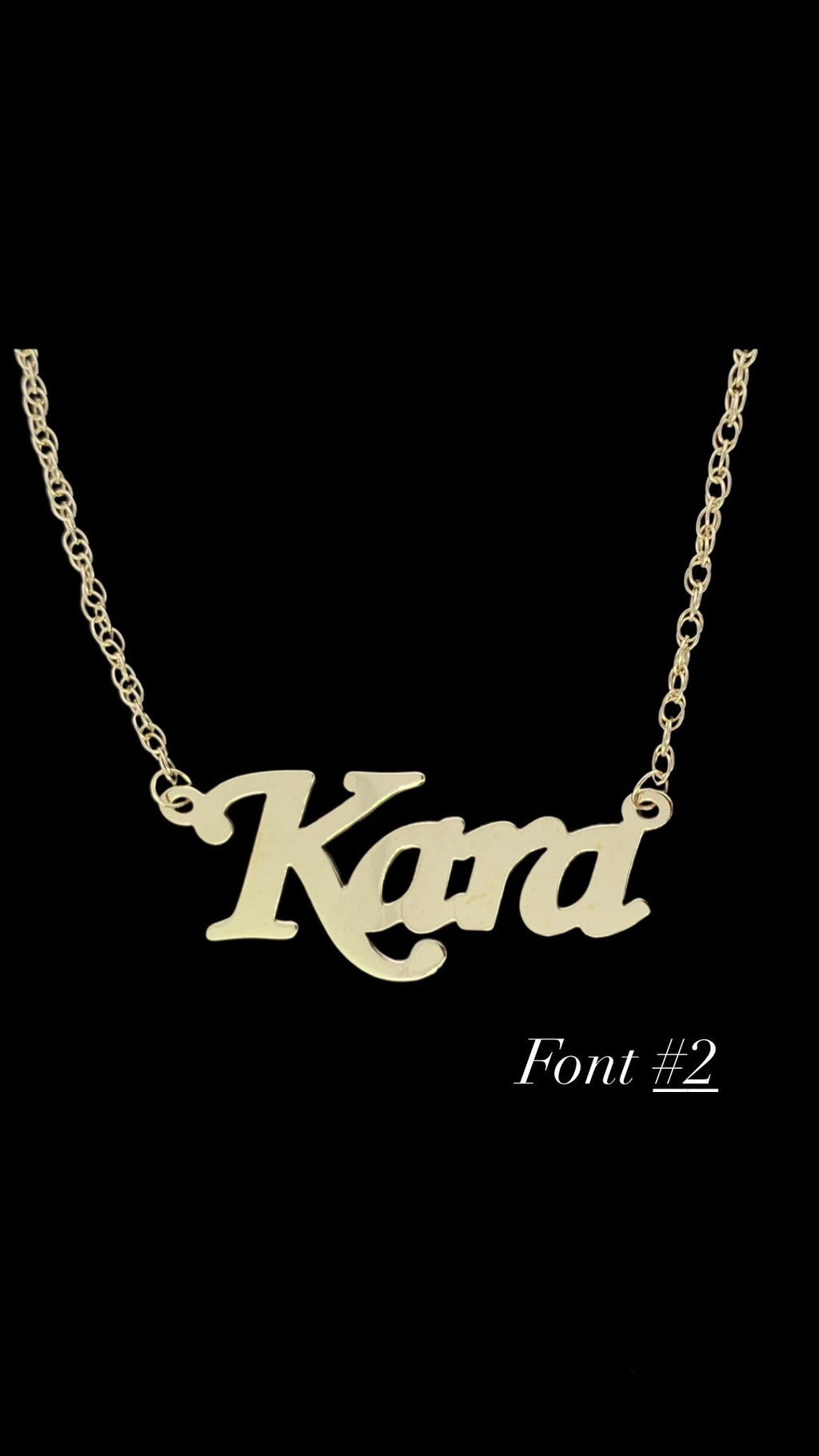 Custom Nameplate Necklace - 10K Rose Gold - 10K Rose Gold | Greco Jewelers - alternate angle