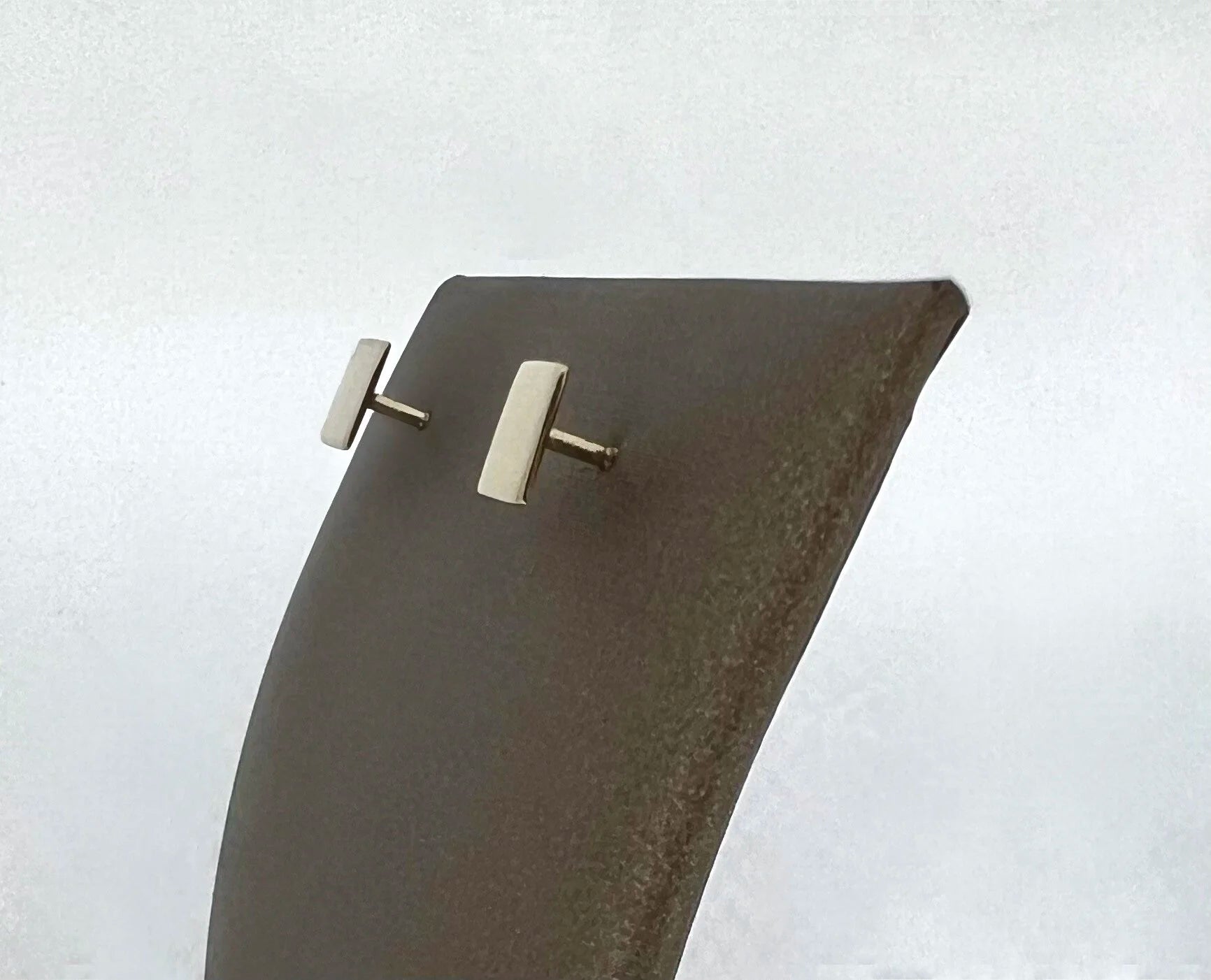 Yellow Gold Square Earrings | Greco Jewelers - alternate angle