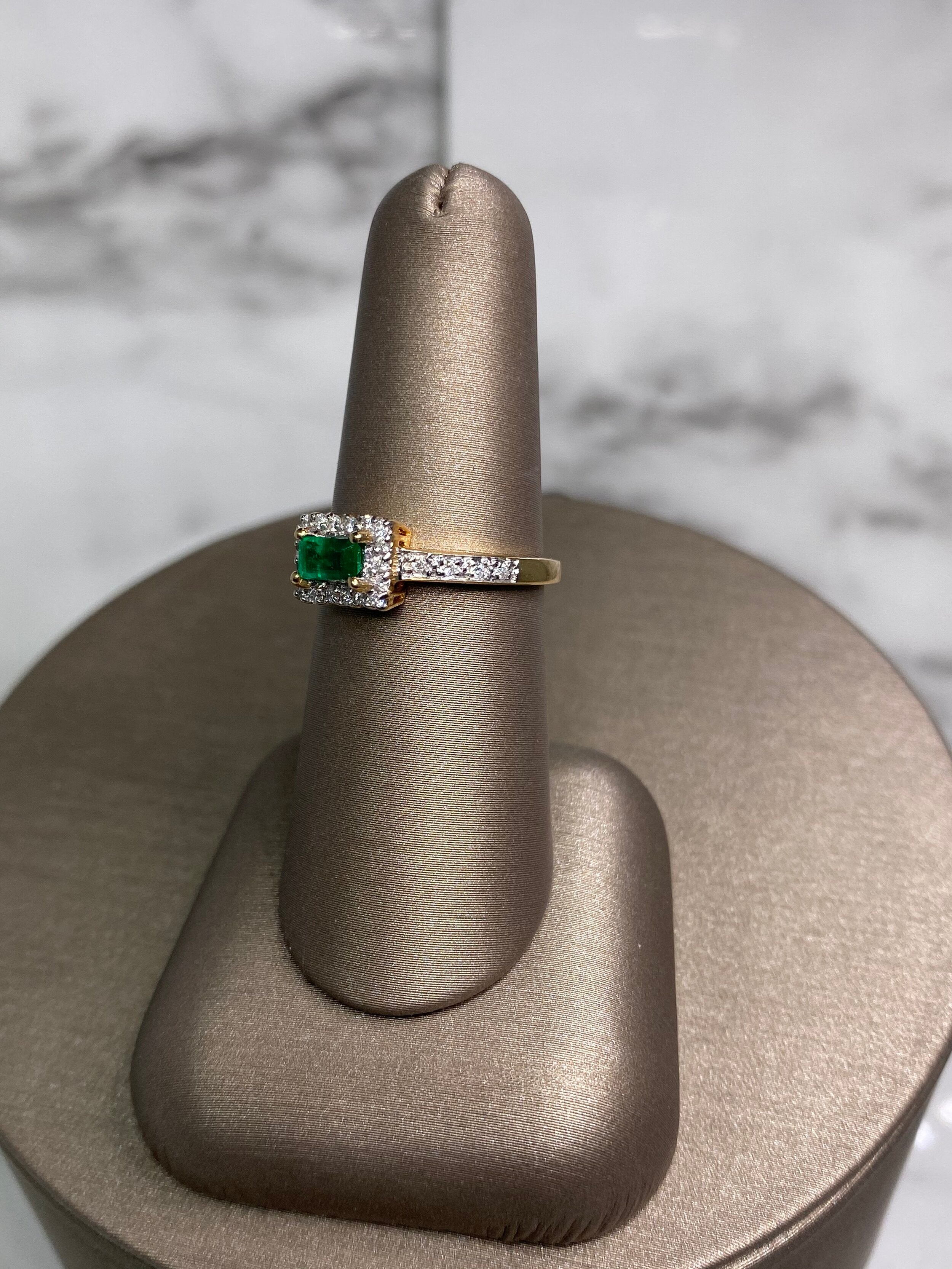 14K Yellow Gold Emerald Cut - 14K Yellow Gold | Greco Jewelers - detail view