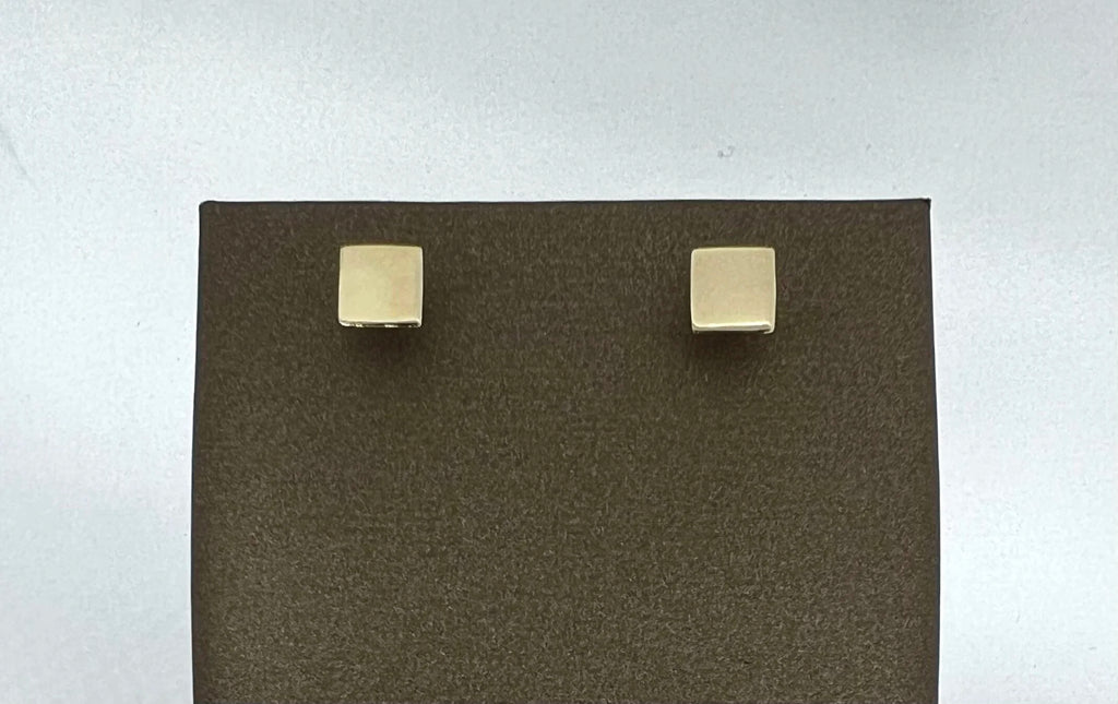 Yellow Gold Square Earrings | Greco Jewelers