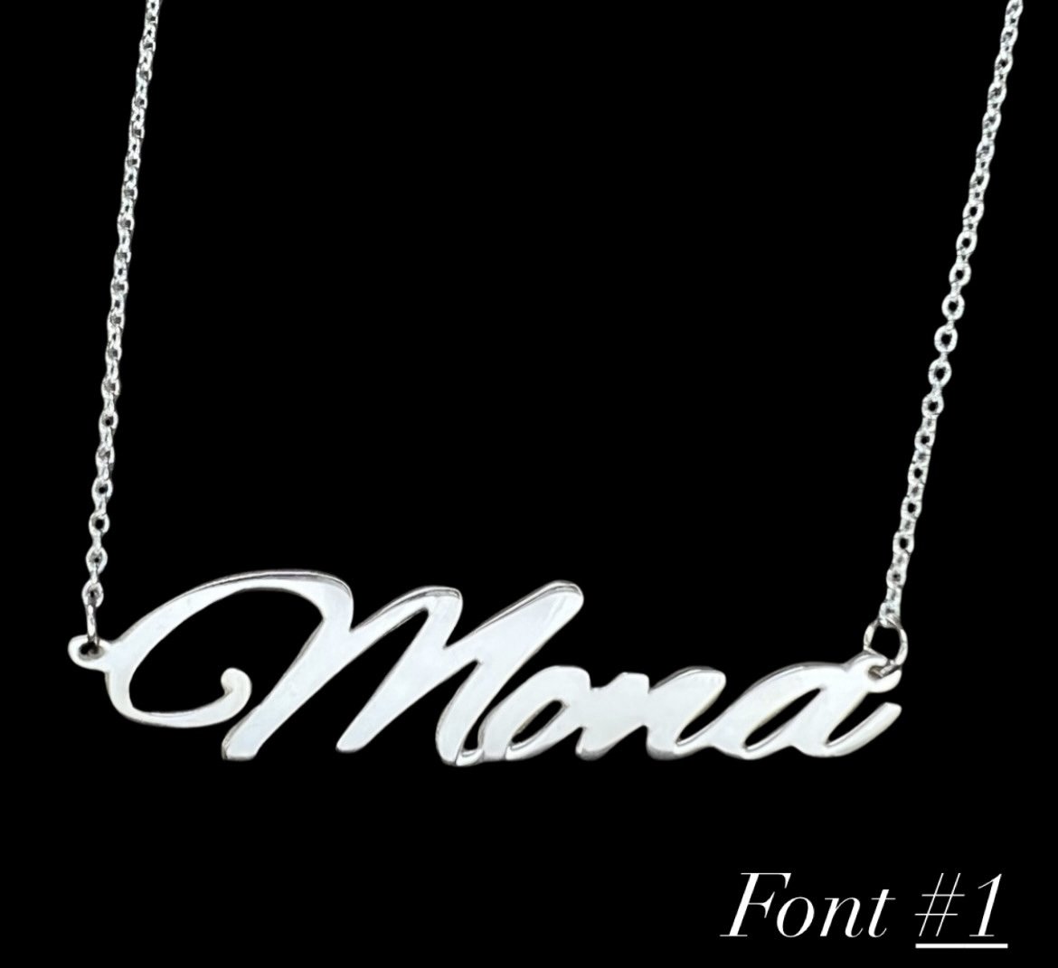 Custom Nameplate Necklace - 10K Rose Gold - 10K Rose Gold | Greco Jewelers - detail view