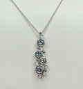 14k White Gold Aquamarine and Diamond Necklace - 14K White Gold | Greco Jewelers