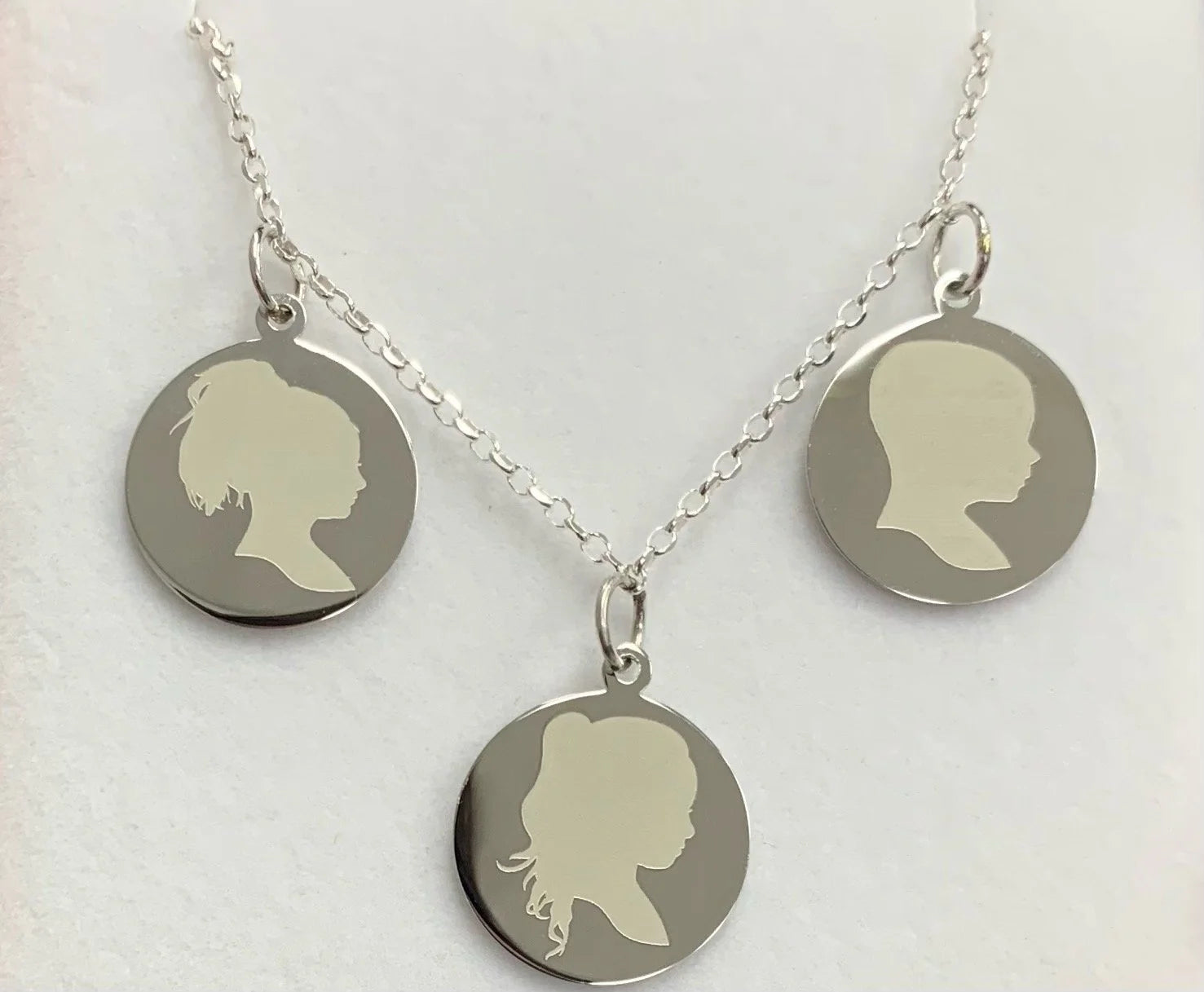 Sterling Silver Silhouette Family Necklace - Sterling Silver | Greco Jewelers