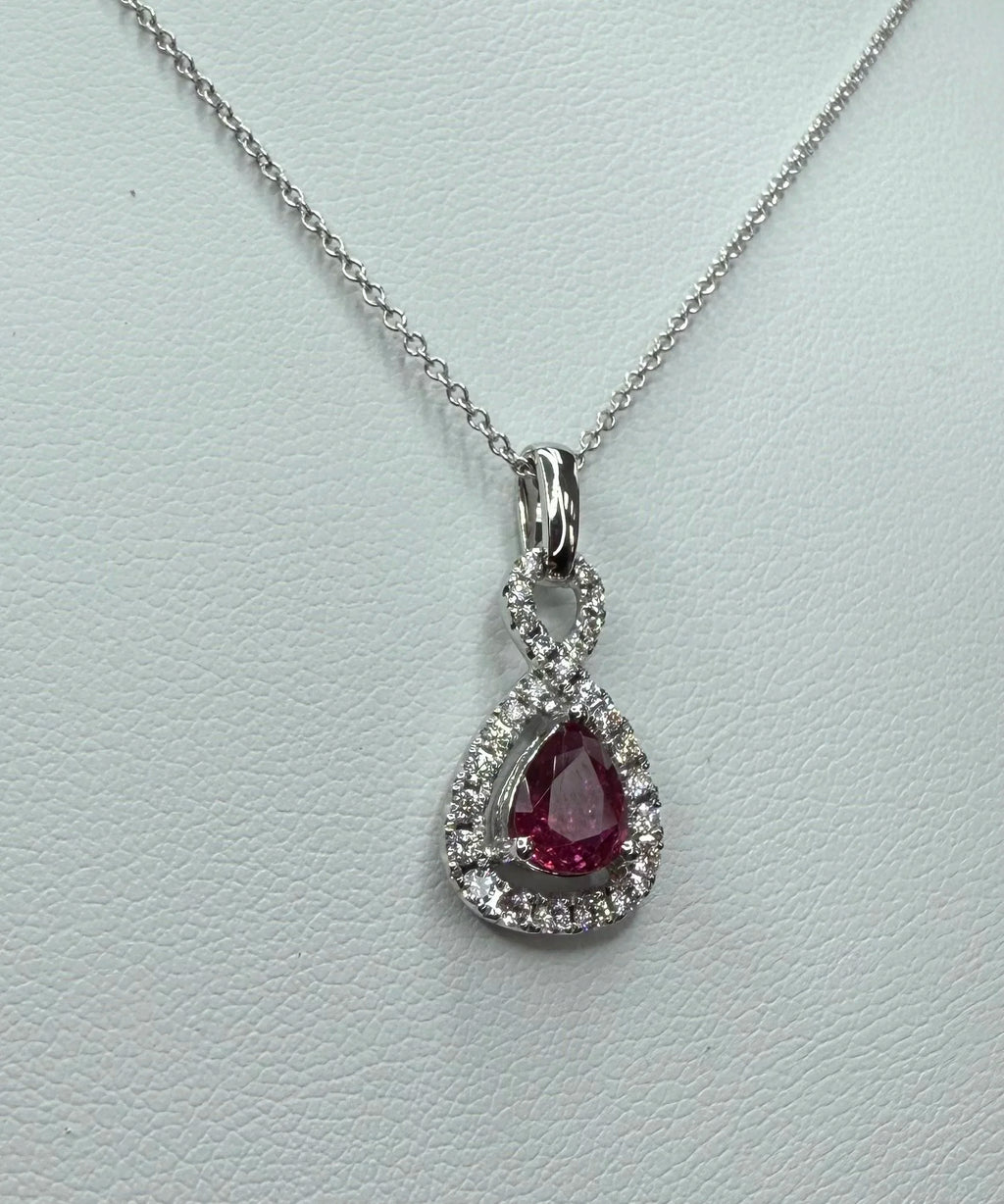 14K White Gold Ruby and Diamond Necklace - 14K White Gold | Greco Jewelers