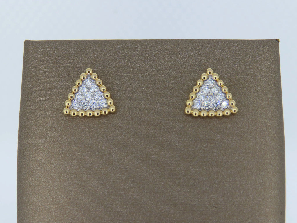 Triangle cluster earrings | Greco Jewelers - alternate angle