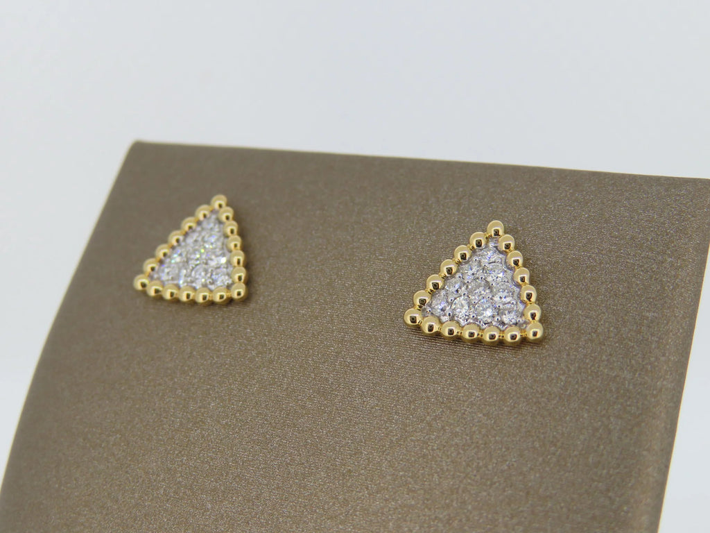 Triangle cluster earrings | Greco Jewelers - detail view