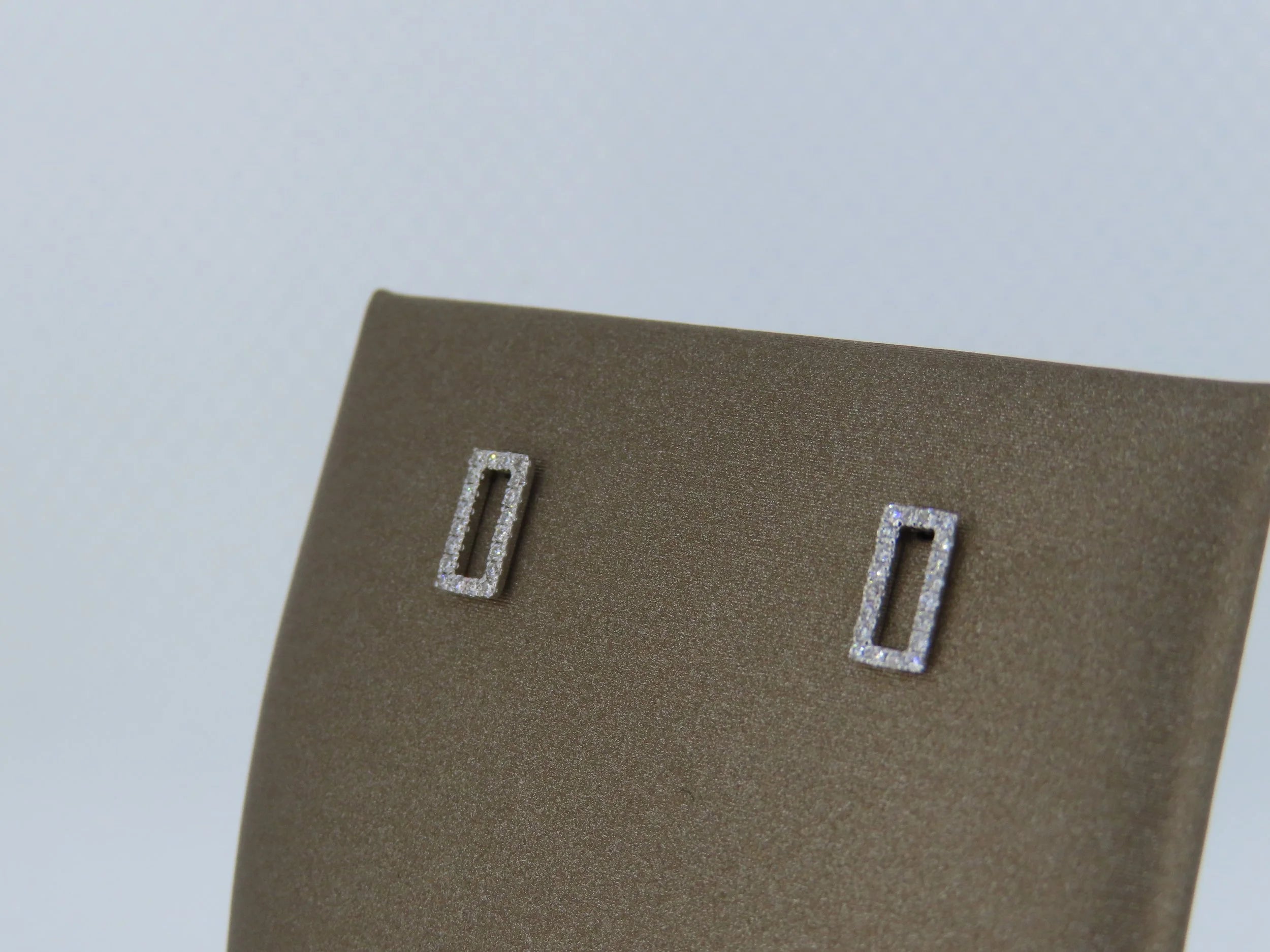 Rectangle Diamond earrings | Greco Jewelers - detail view