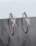 Sterling Silver Diamond Hoop Earrings - Sterling Silver | Greco Jewelers