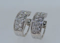 14K White Gold Diamond Hoop Earrings - 14K White Gold | Greco Jewelers