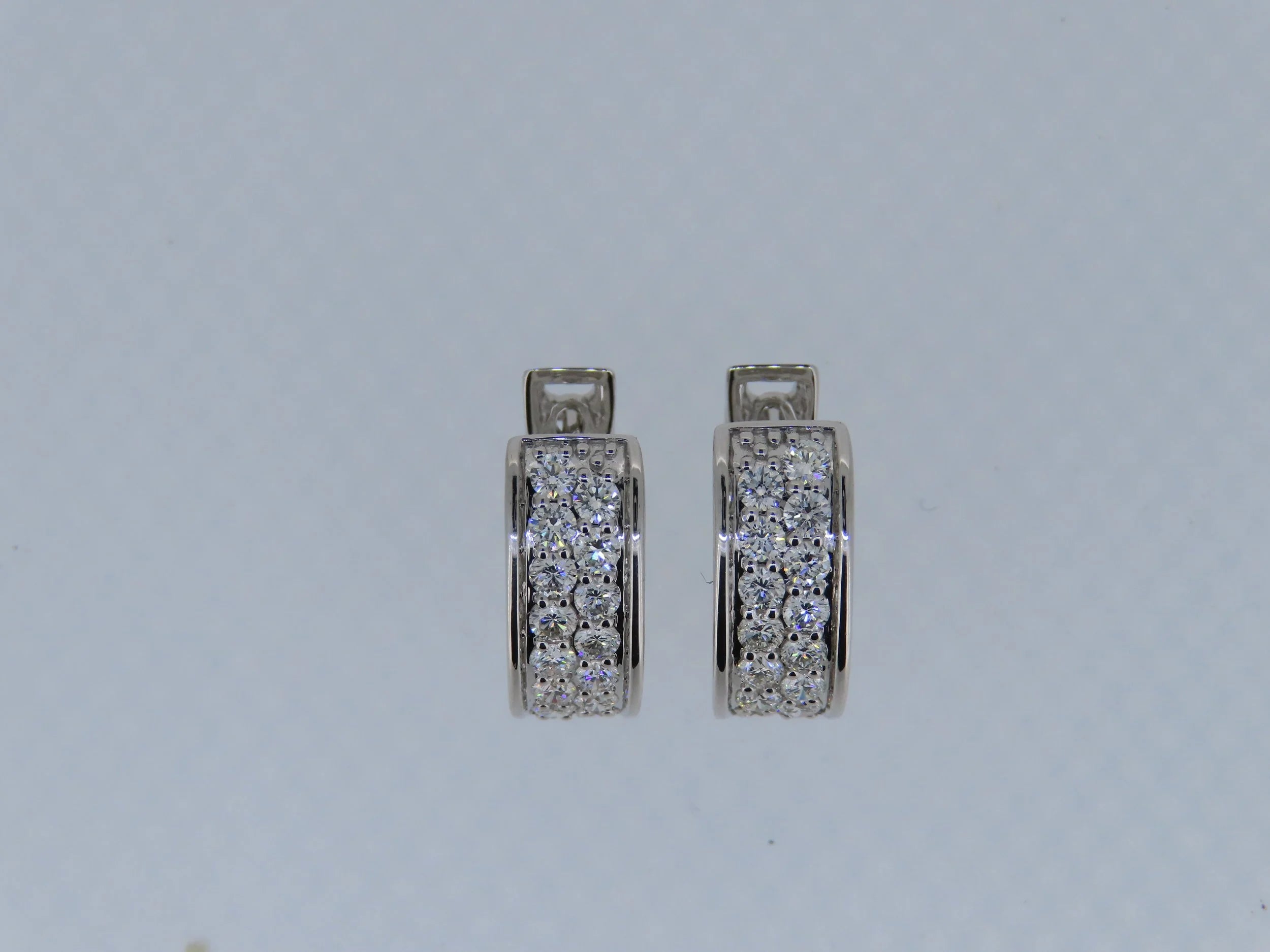 Oval diamond cluster hoops - hoop earrings | Greco Jewelers - view 7