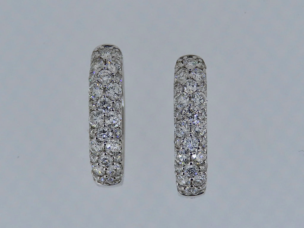Pave Diamond Hoop Earrings | Greco Jewelers - styled view