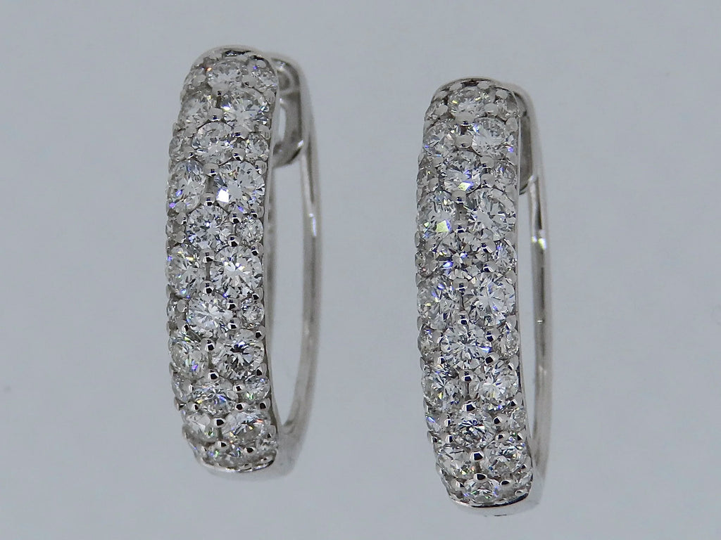 Pave Diamond Hoop Earrings | Greco Jewelers