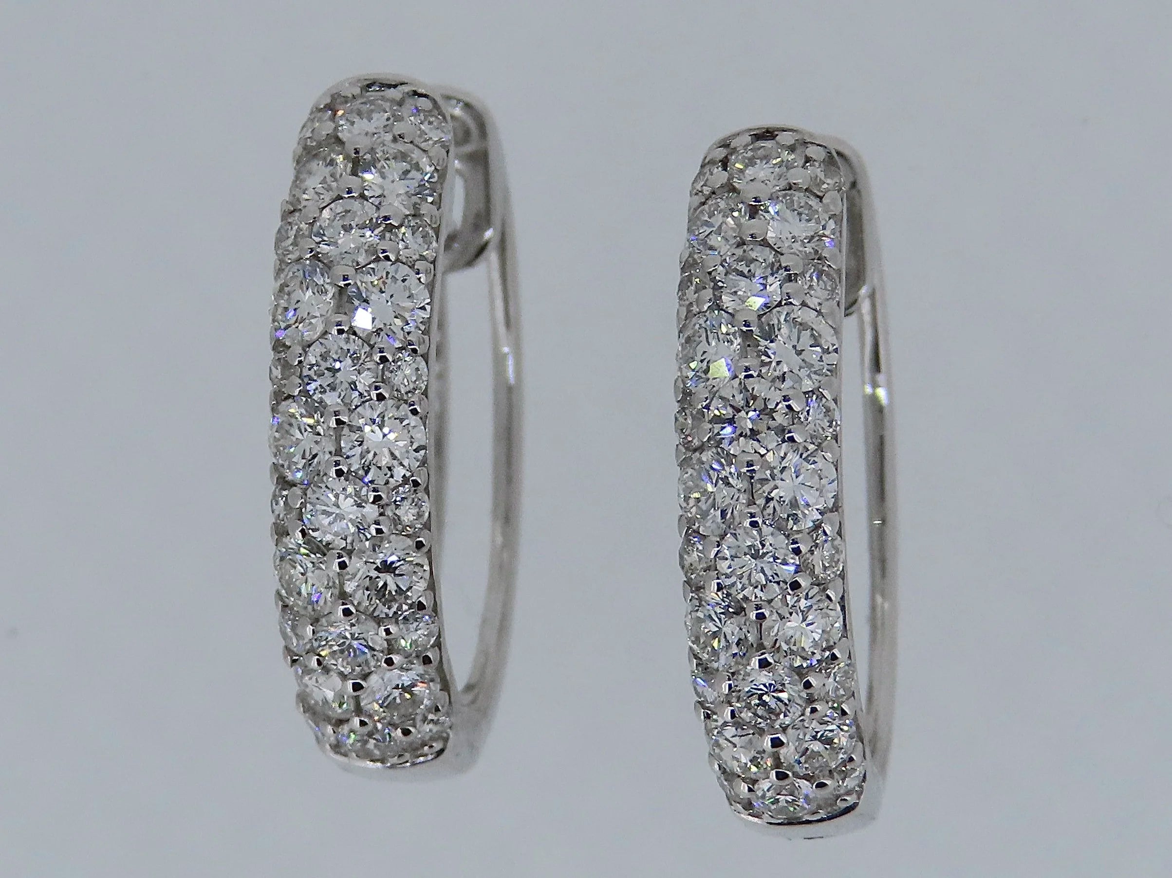 Pave Diamond Hoop Earrings | Greco Jewelers