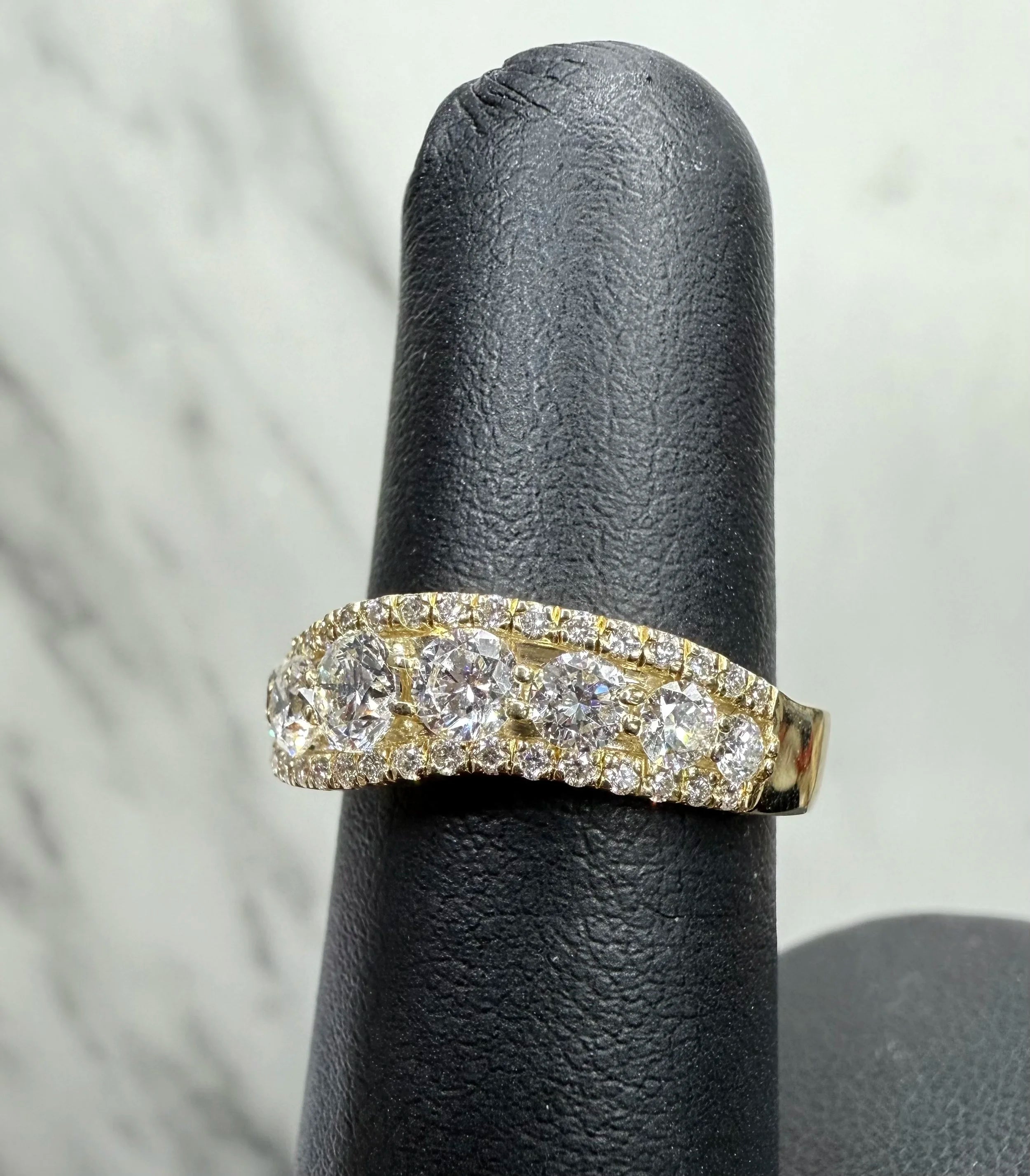 14K Yellow Gold Natural Diamond Ring - 14K Yellow Gold | Greco Jewelers - detail view
