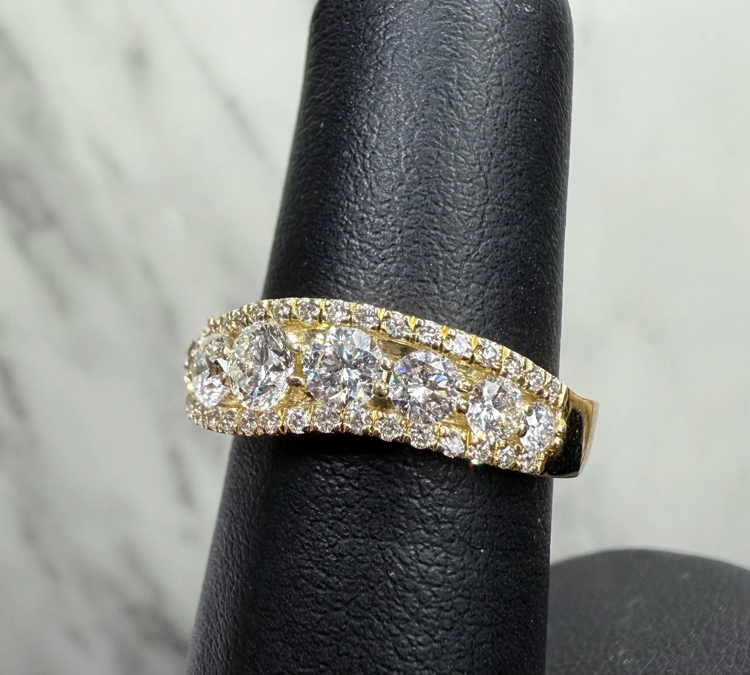 14K Yellow Gold Natural Diamond Ring - 14K Yellow Gold | Greco Jewelers - close-up