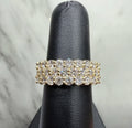 14K Yellow Gold 3 Row Diamond Ring - 14K Yellow Gold | Greco Jewelers