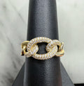 14K Yellow Gold Chain Style Diamond Ring - 14K Yellow Gold | Greco Jewelers