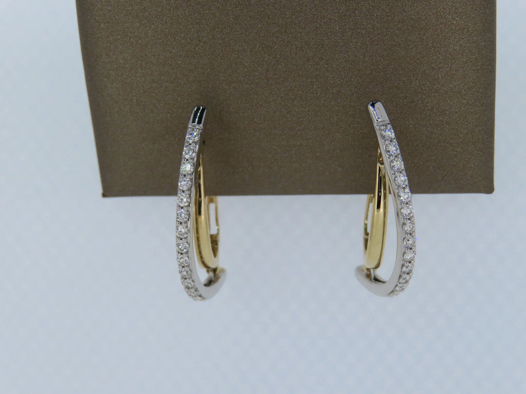 Two-toned diamond swivel hoop earrings - Two-Toned Gold | Greco Jewelers