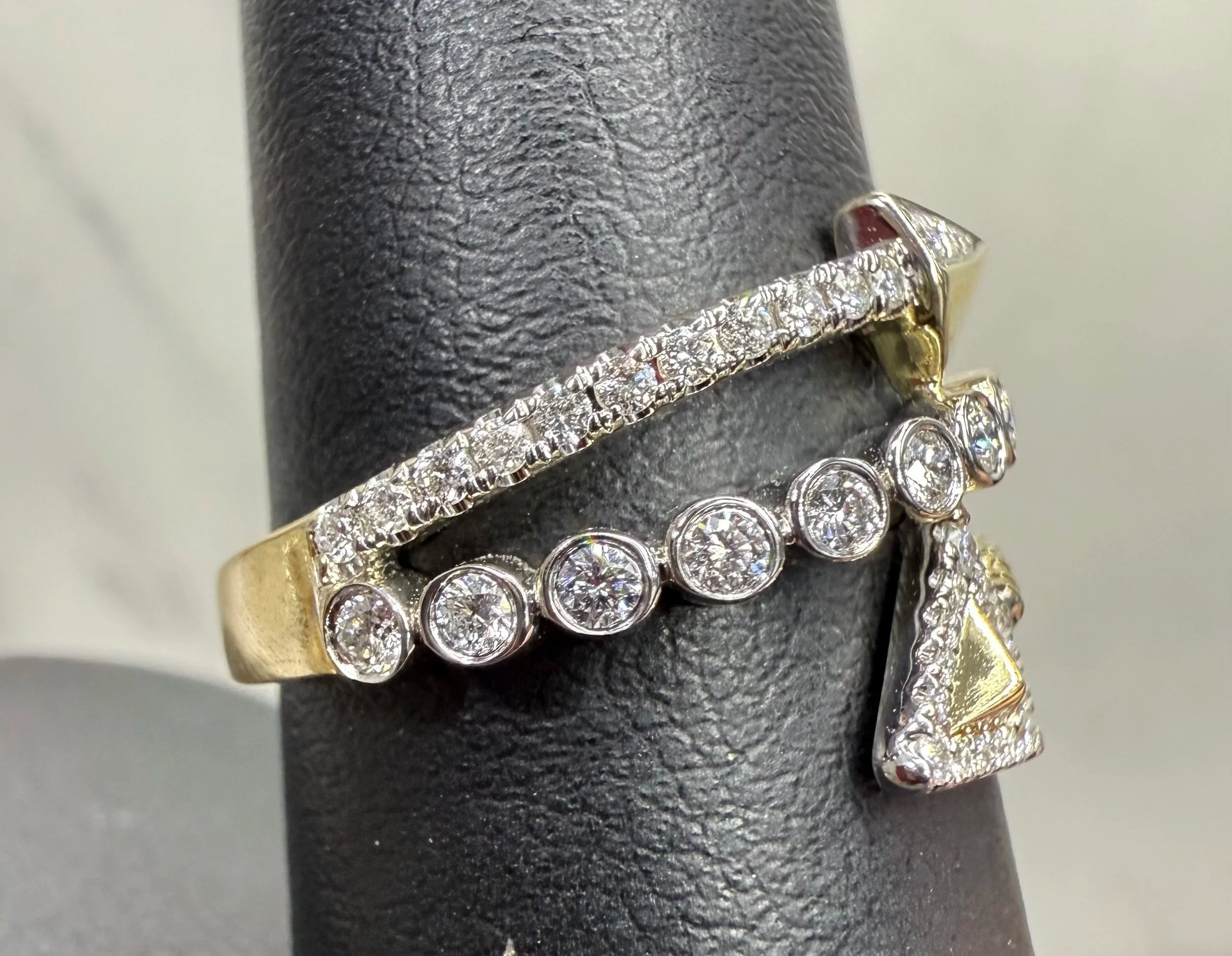 14K White and Yellow Gold Two Toned Ring - 14K White and Yellow Gold | Greco Jewelers - detail view