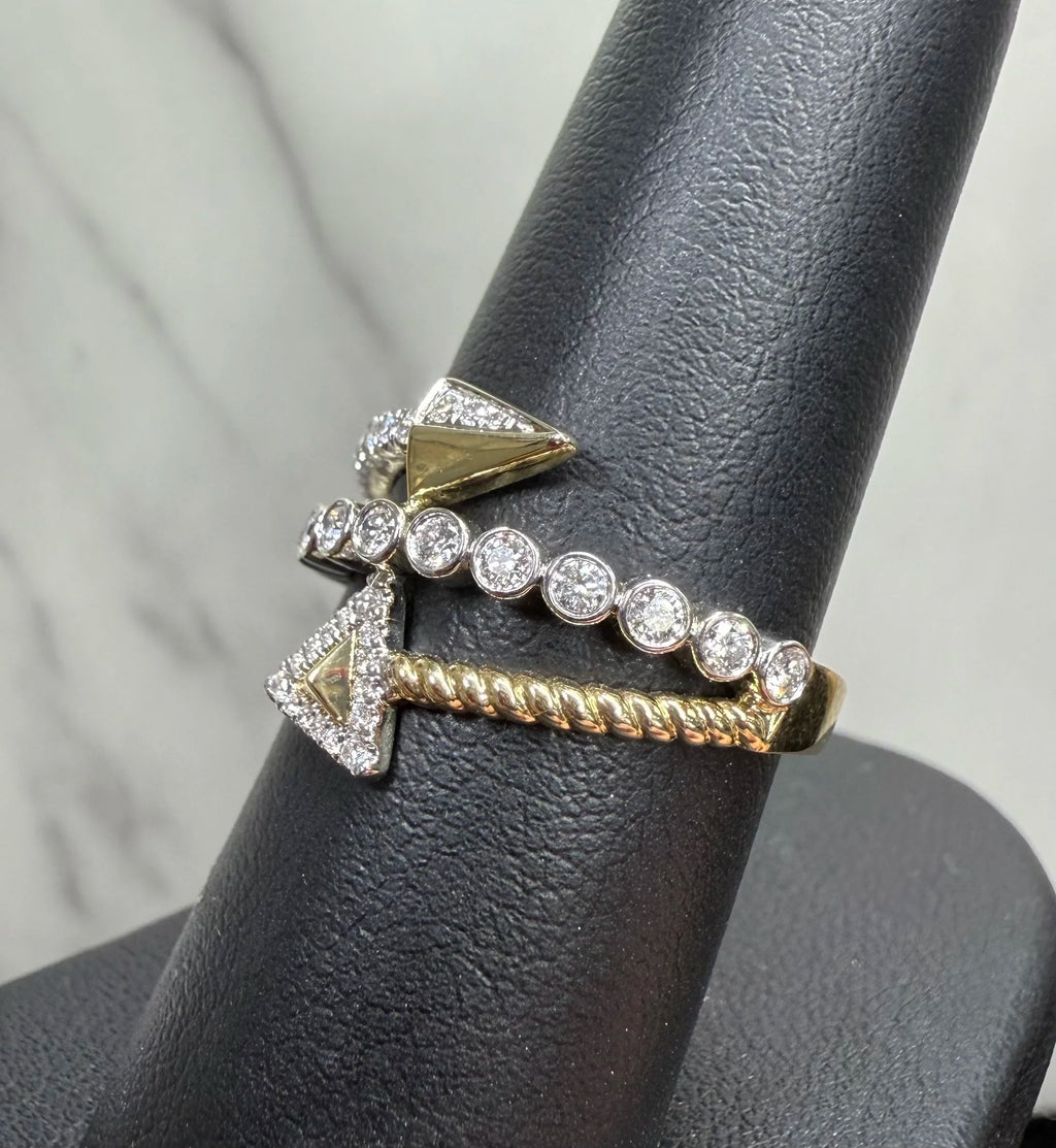 14K White and Yellow Gold Two Toned Ring - 14K White and Yellow Gold | Greco Jewelers - alternate angle