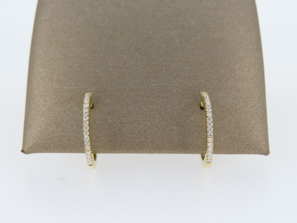 Diamond Round Hoops - hoop earrings | Greco Jewelers