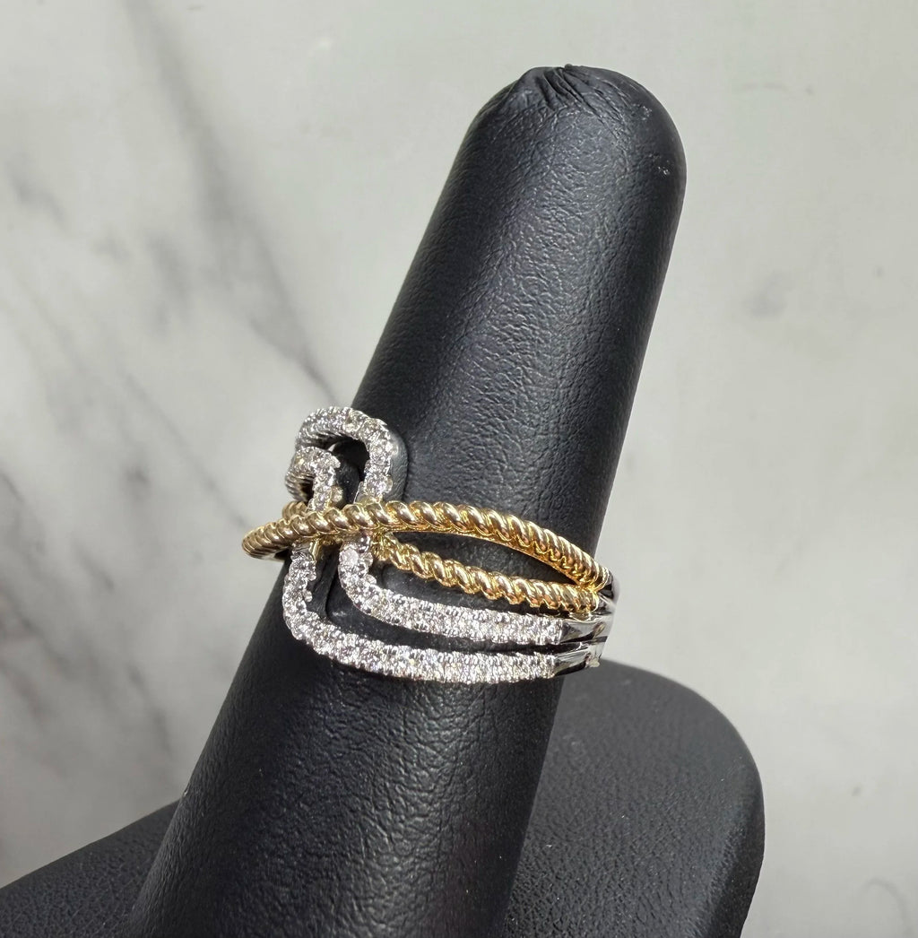 14K White and Yellow Gold Two Toned Ring - 14K White and Yellow Gold | Greco Jewelers - alternate angle