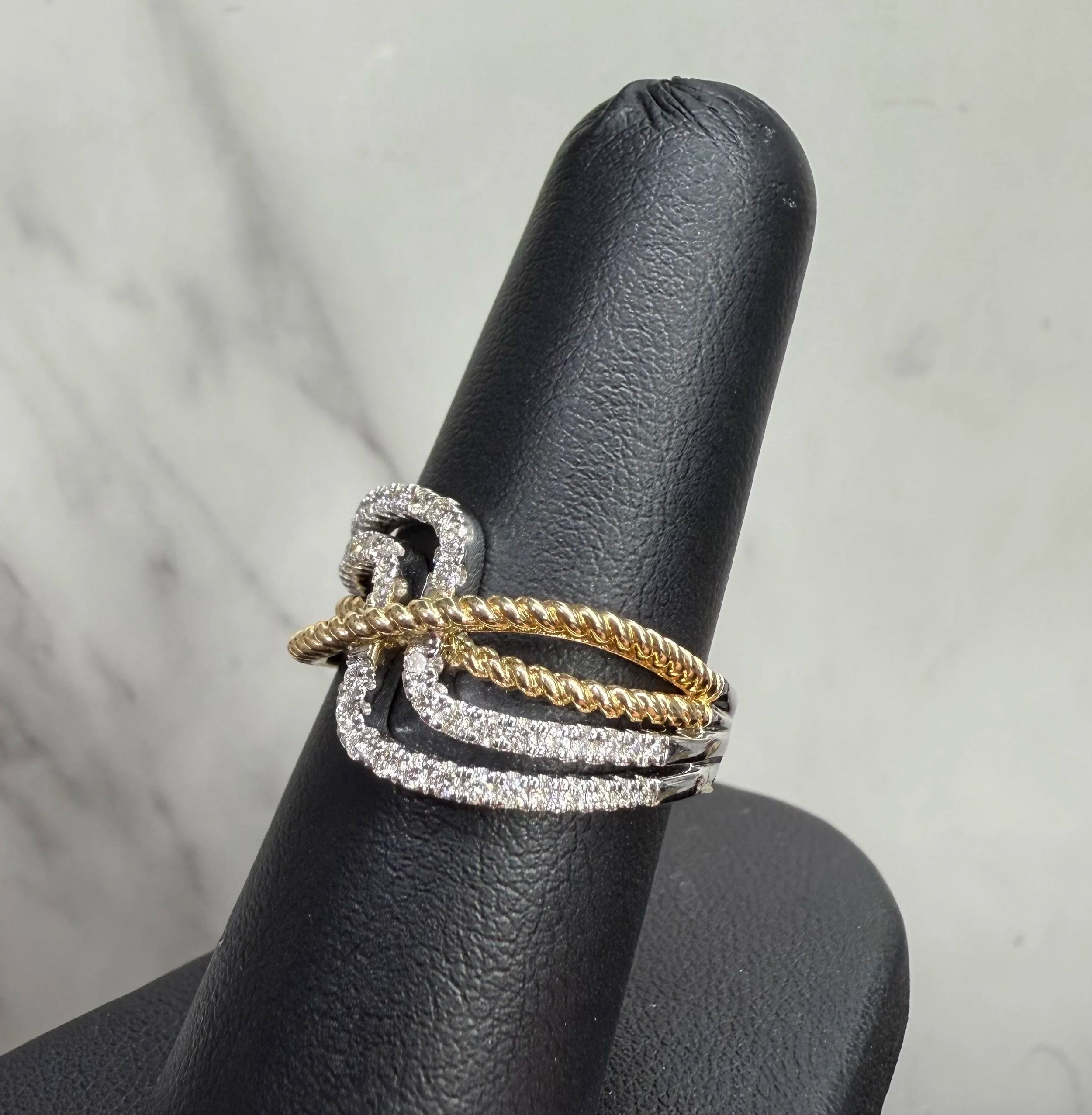 14K White and Yellow Gold Two Toned Ring - 14K White and Yellow Gold | Greco Jewelers - alternate angle