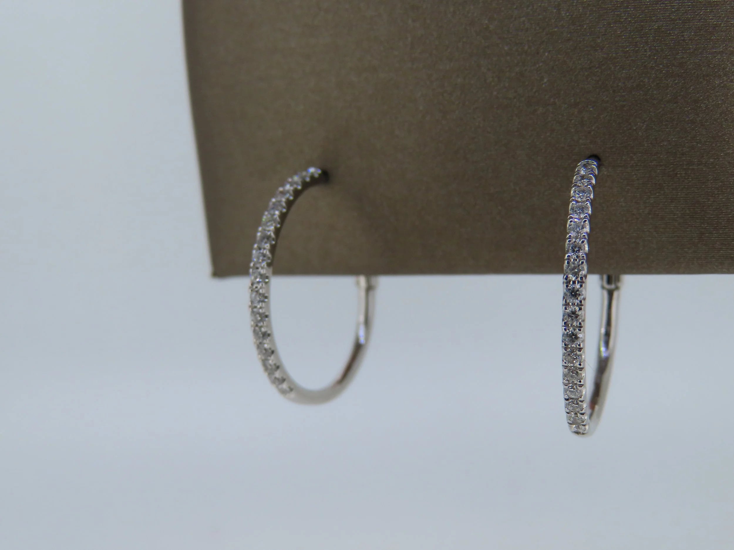 Diamond Hoop Earrings | Greco Jewelers - alternate angle