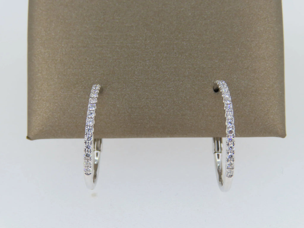 Diamond Hoop Earrings | Greco Jewelers - close-up