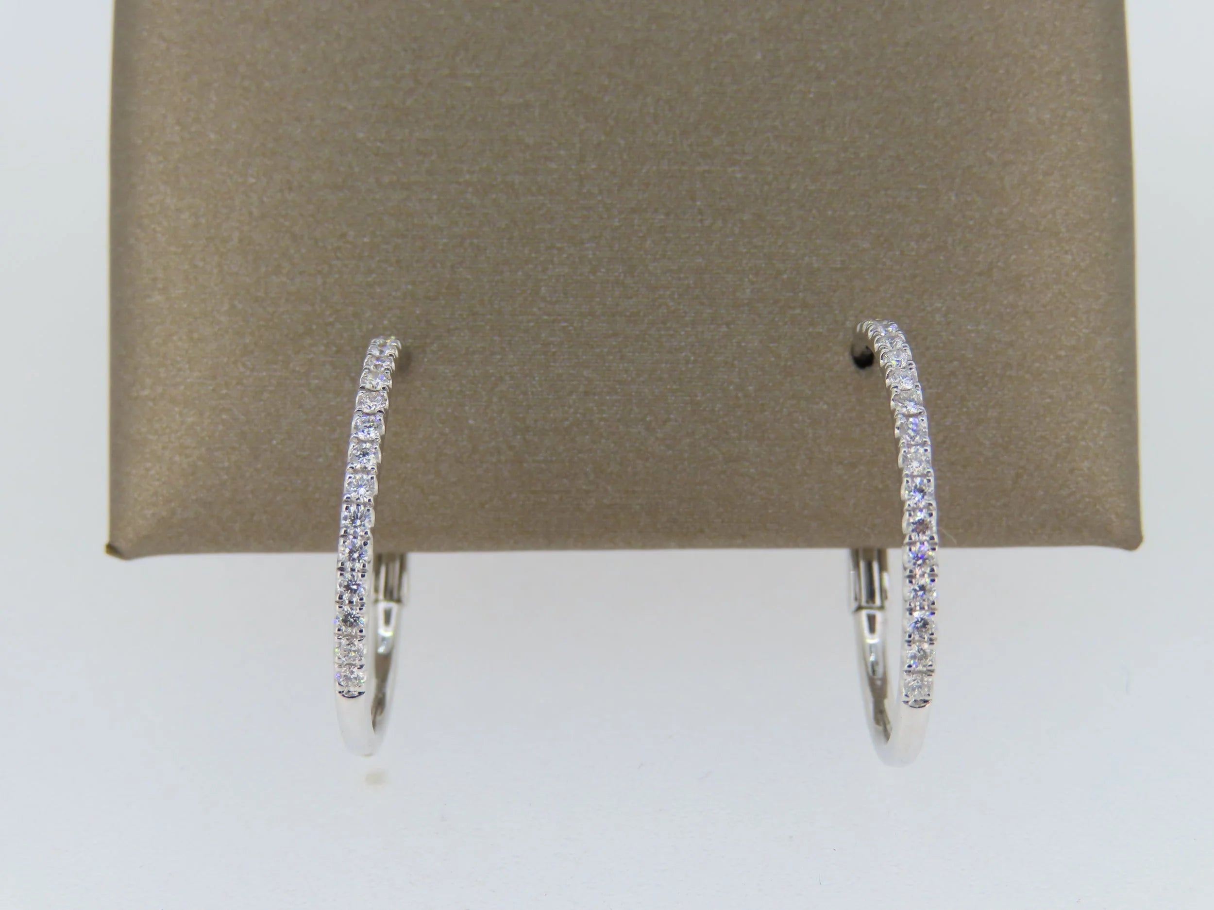 Diamond Hoop Earrings | Greco Jewelers - close-up