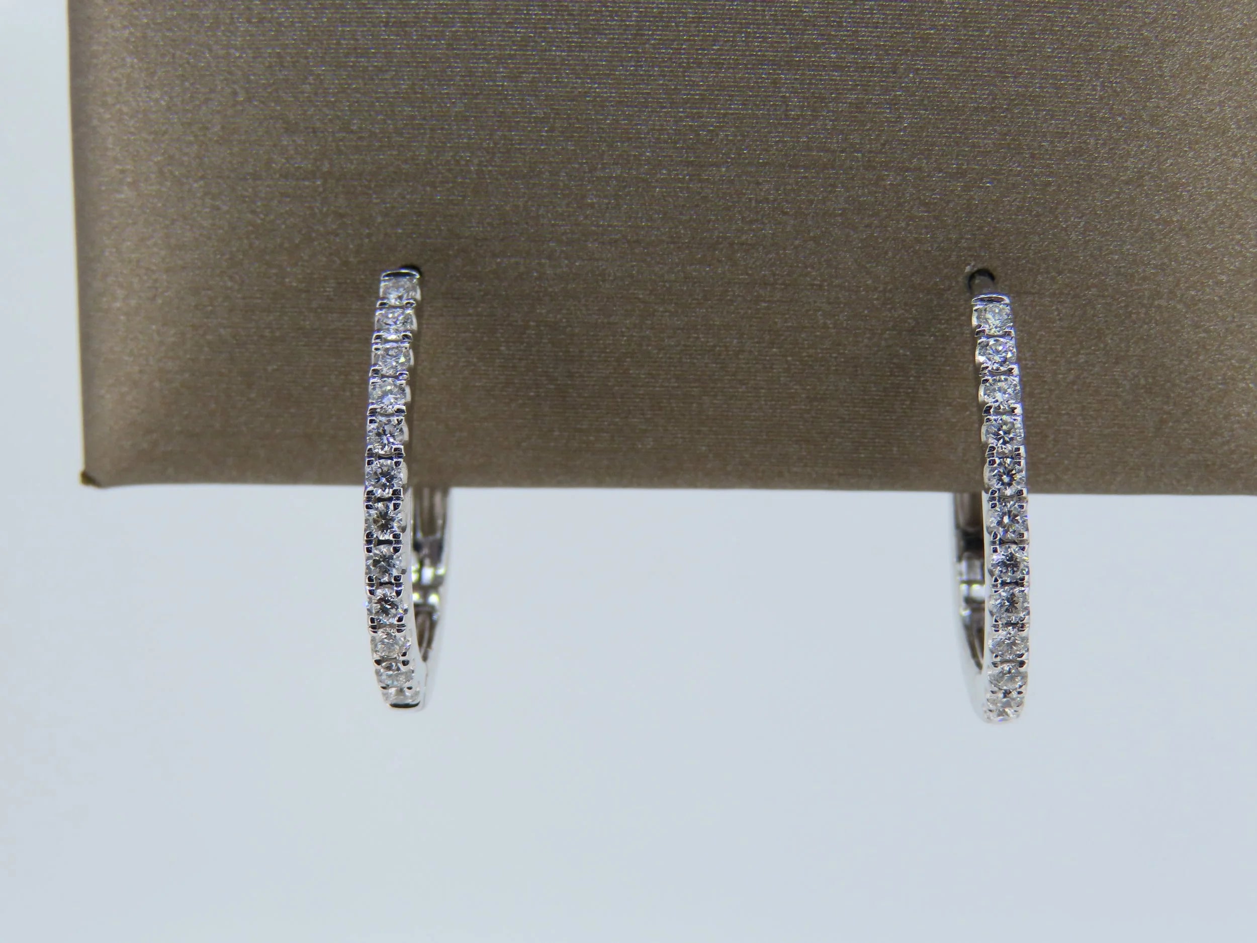 Diamond Oval Hoops - hoop earrings | Greco Jewelers