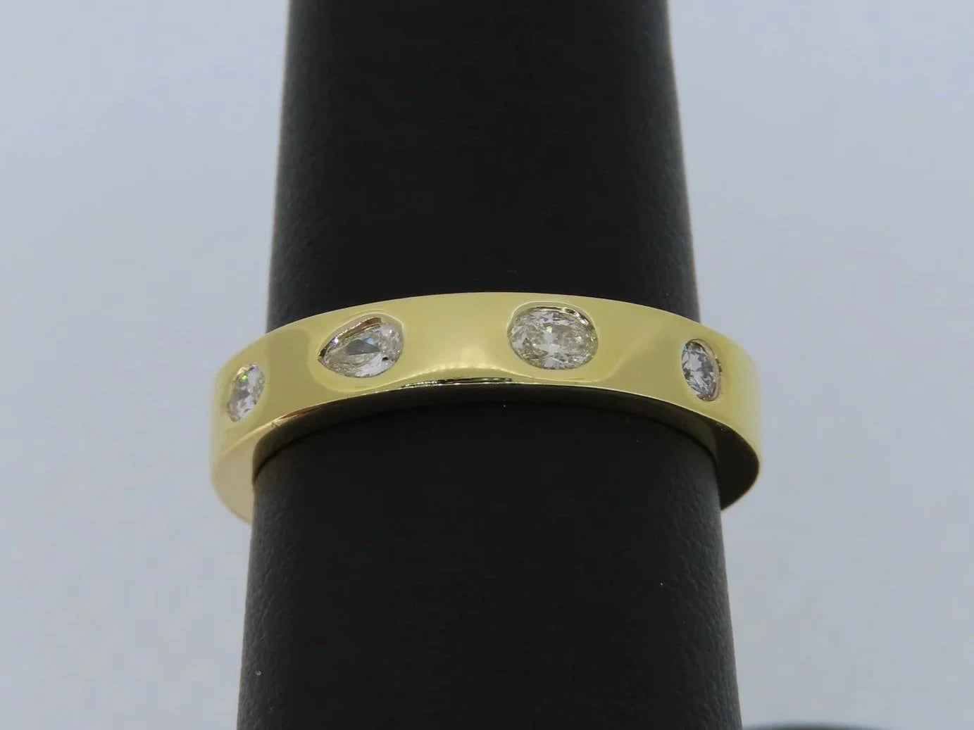 14K Yellow Gold Bezel Set Diamond Band - 14K Yellow Gold | Greco Jewelers - alternate angle