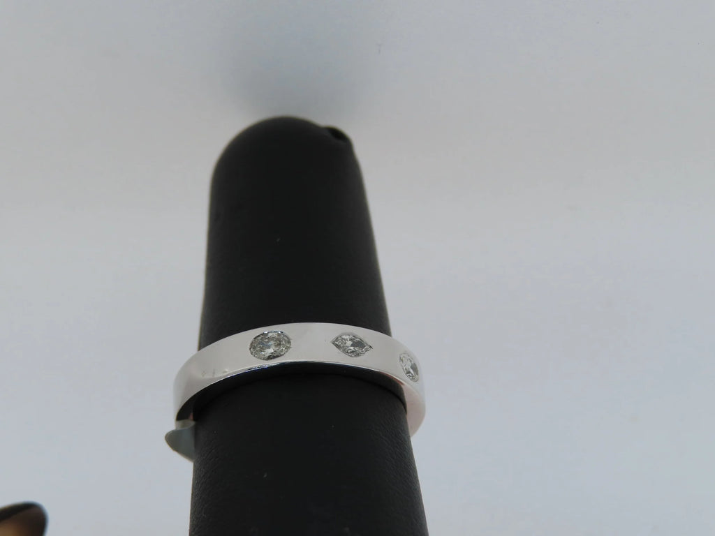 14K White Gold Bezel Set Diamond Band - 14K White Gold | Greco Jewelers - alternate angle