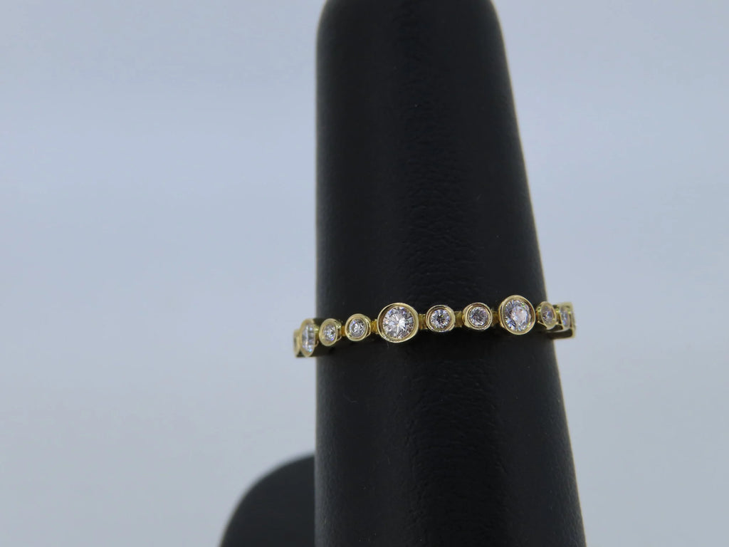 14K Yellow Gold Stackable Diamond Band - 14K Yellow Gold | Greco Jewelers - close-up