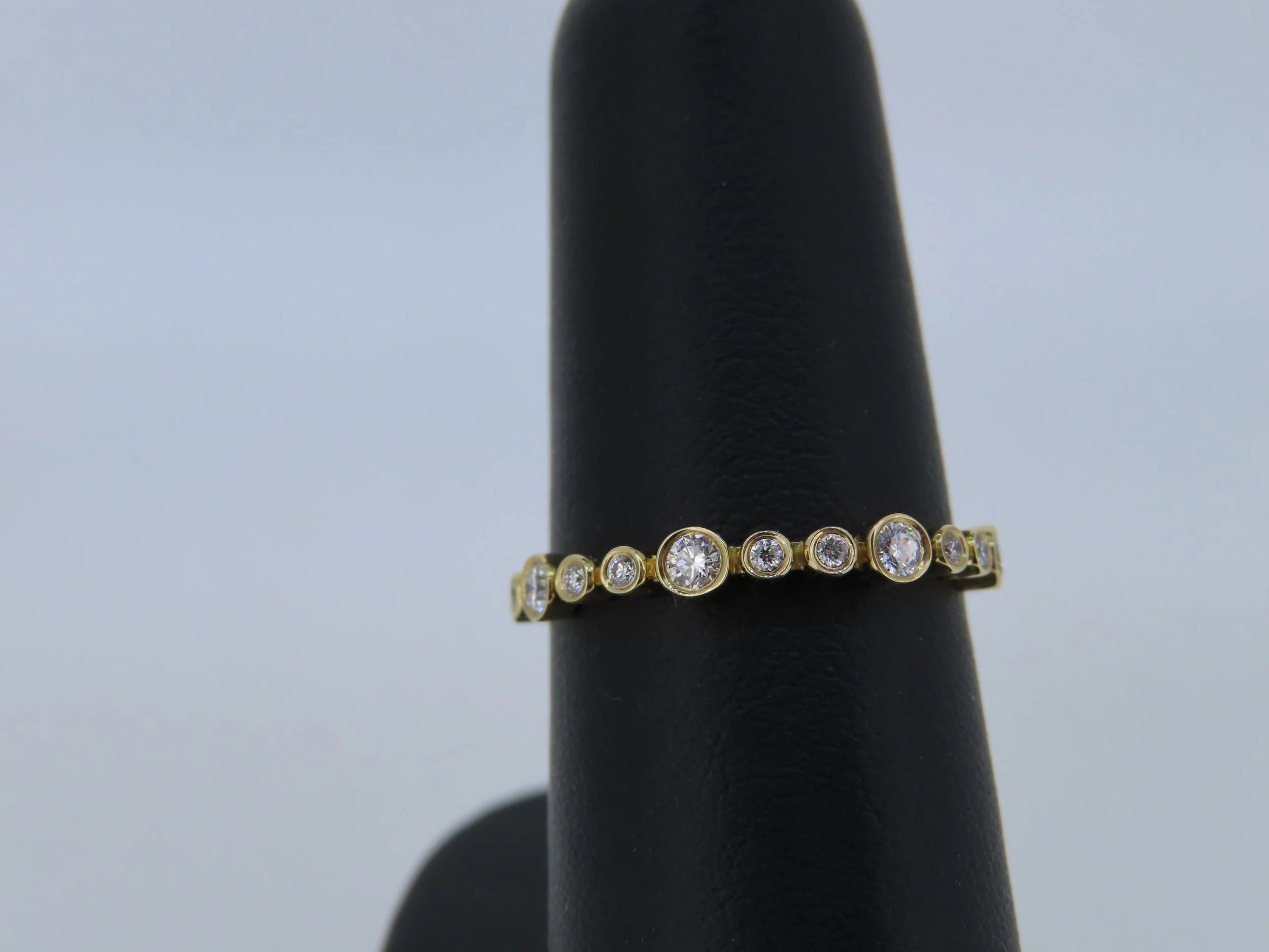 14K Yellow Gold Stackable Diamond Band - 14K Yellow Gold | Greco Jewelers - close-up