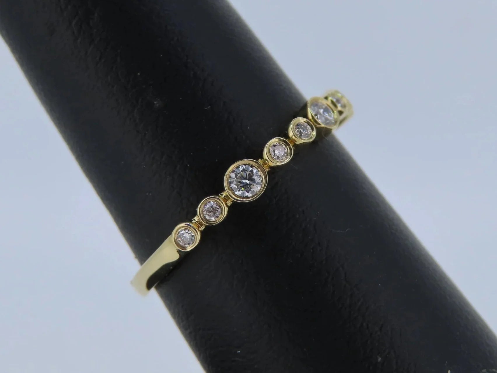 14K Yellow Gold Stackable Diamond Band - 14K Yellow Gold | Greco Jewelers - detail view