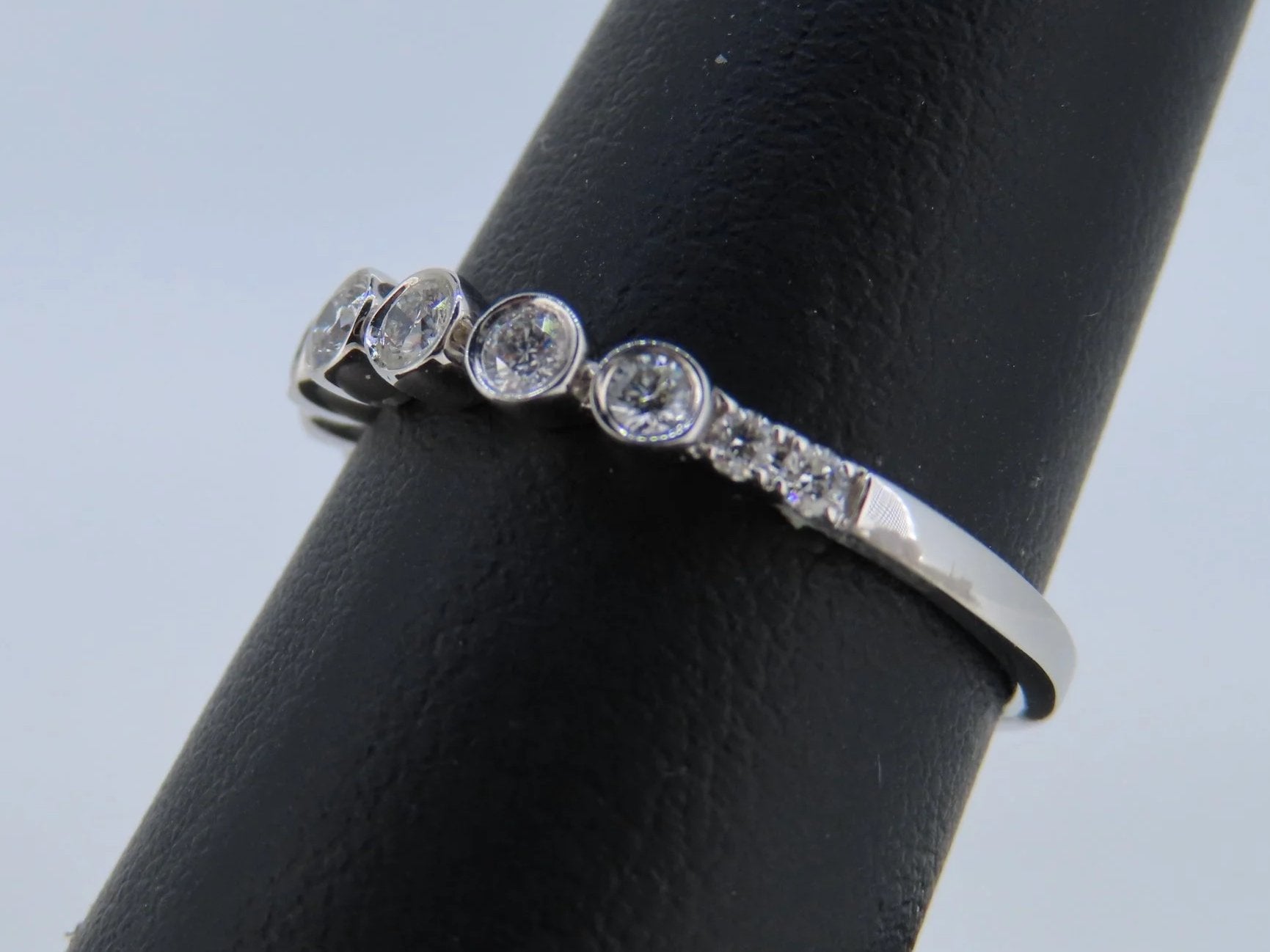 Bezel Diamond Band | Greco Jewelers - close-up