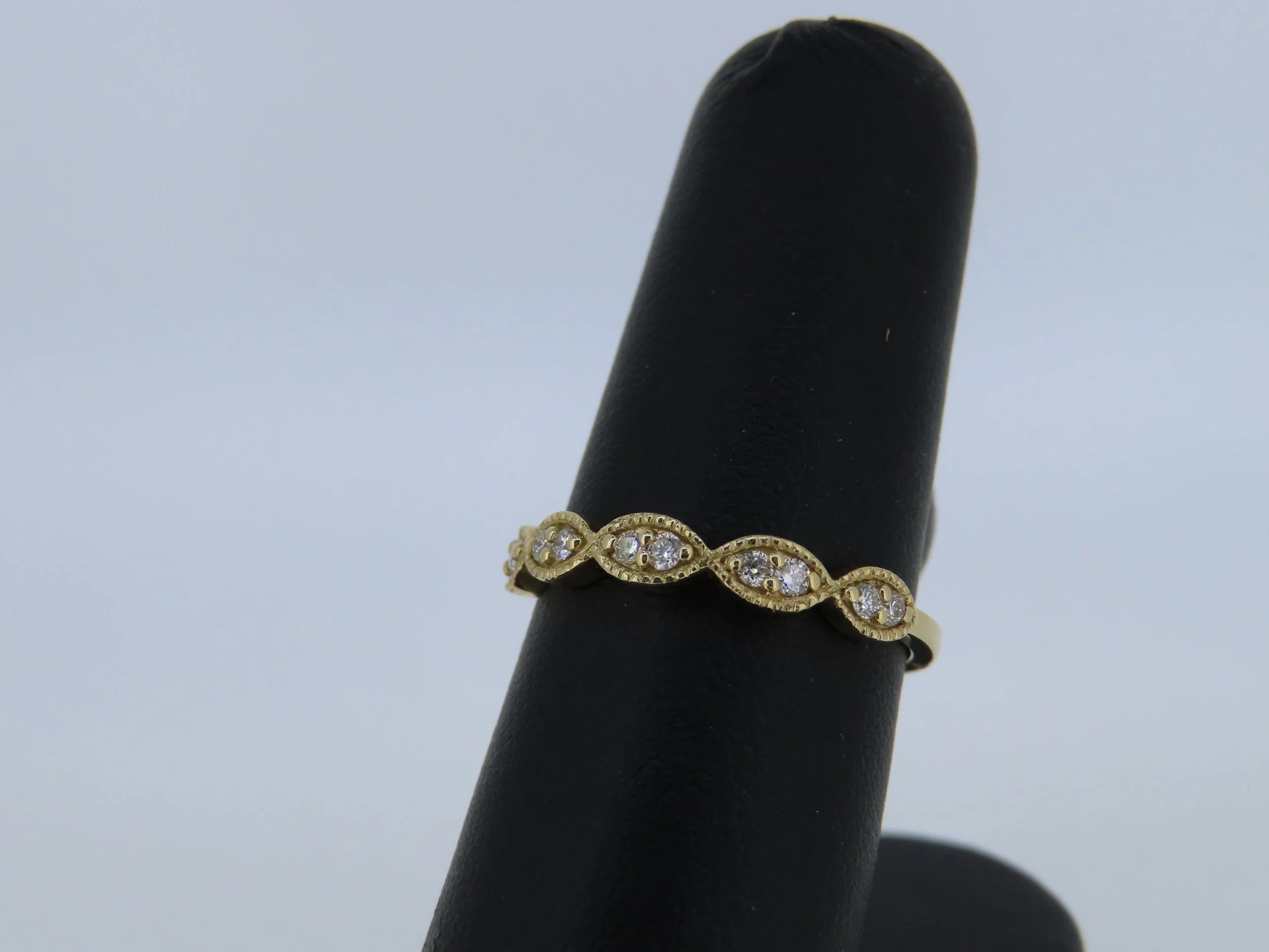 14K Yellow Gold Decorative Diamond Band - 14K Yellow Gold | Greco Jewelers - alternate angle