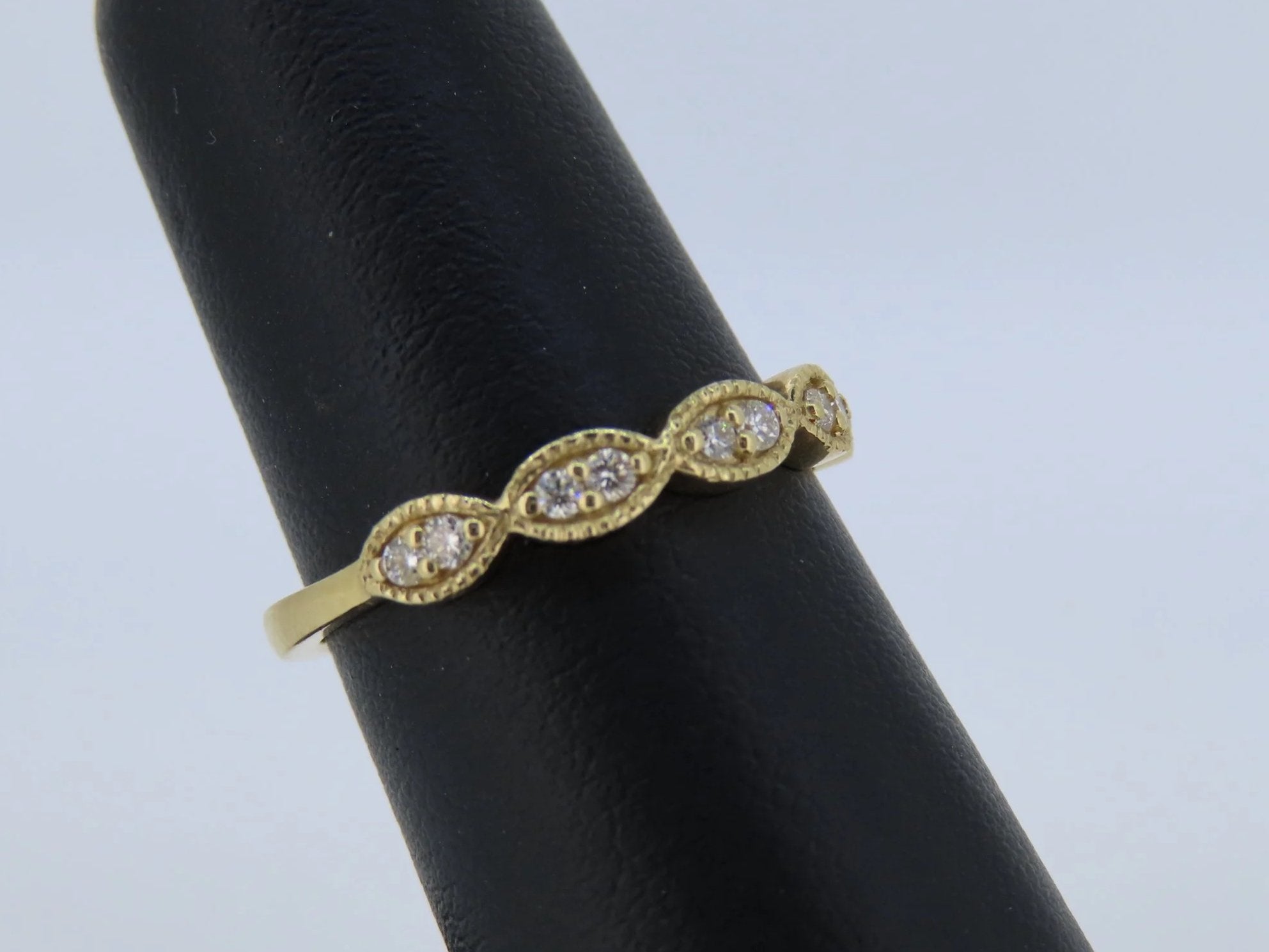 14K Yellow Gold Decorative Diamond Band - 14K Yellow Gold | Greco Jewelers - detail view