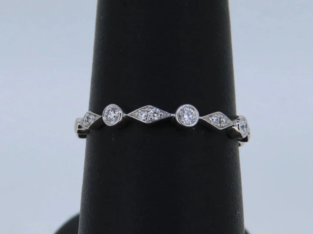 14K White Gold Stackable Diamond Band - 14K White Gold | Greco Jewelers