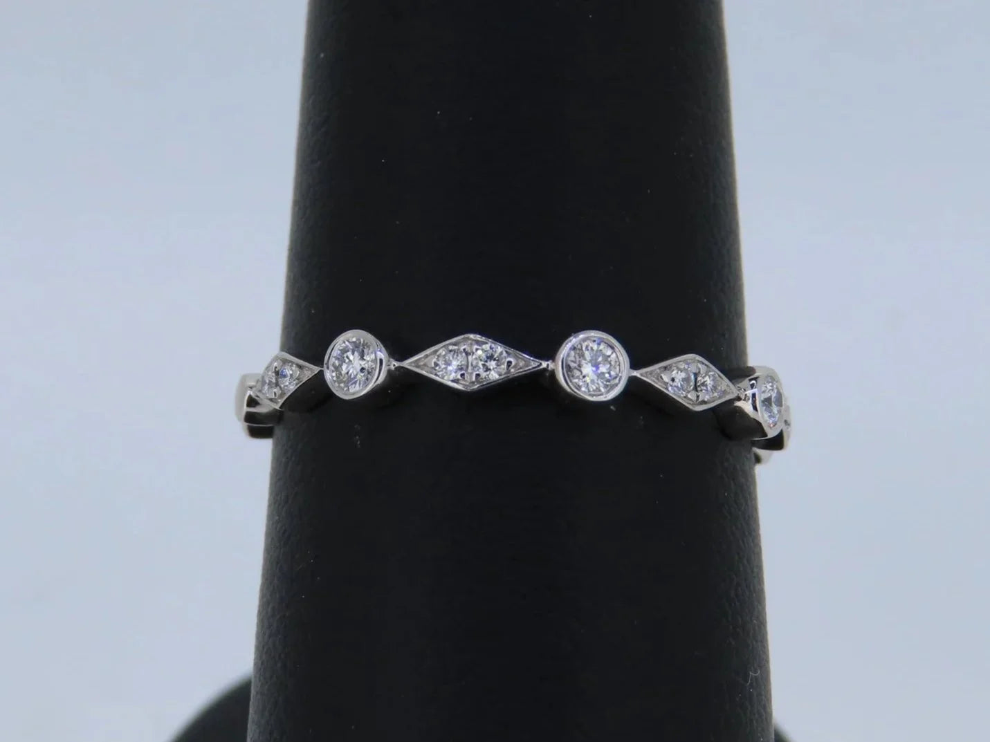 14K White Gold Stackable Diamond Band - 14K White Gold | Greco Jewelers