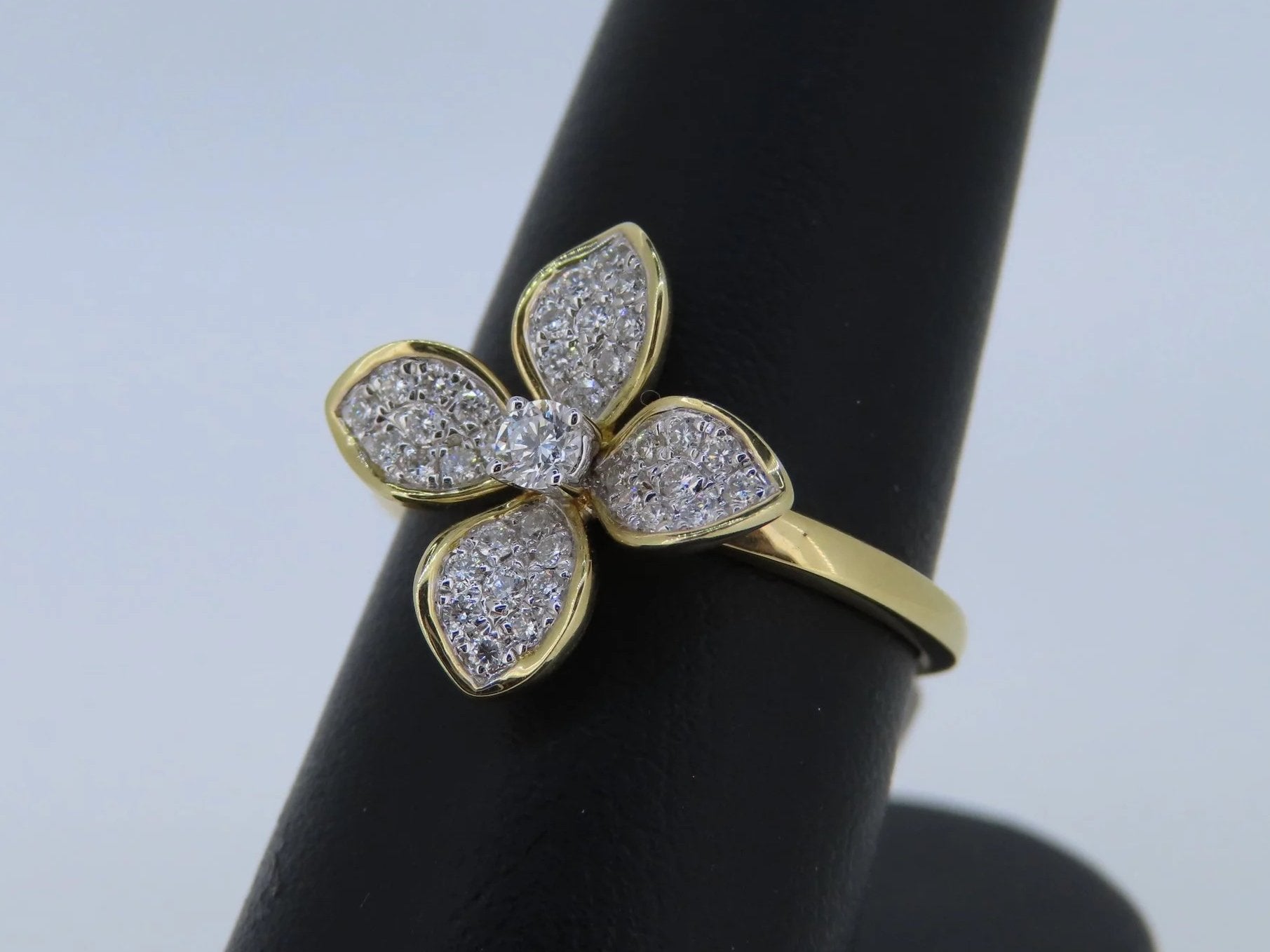 Diamond Flower Ring | Greco Jewelers - detail view